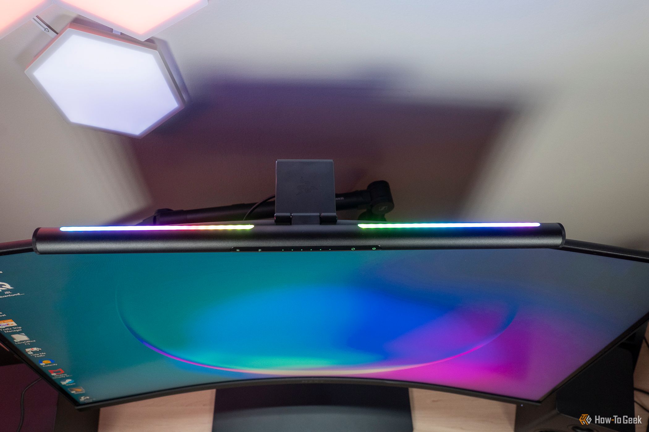 Top view of the Razer Aether monitor light bar.