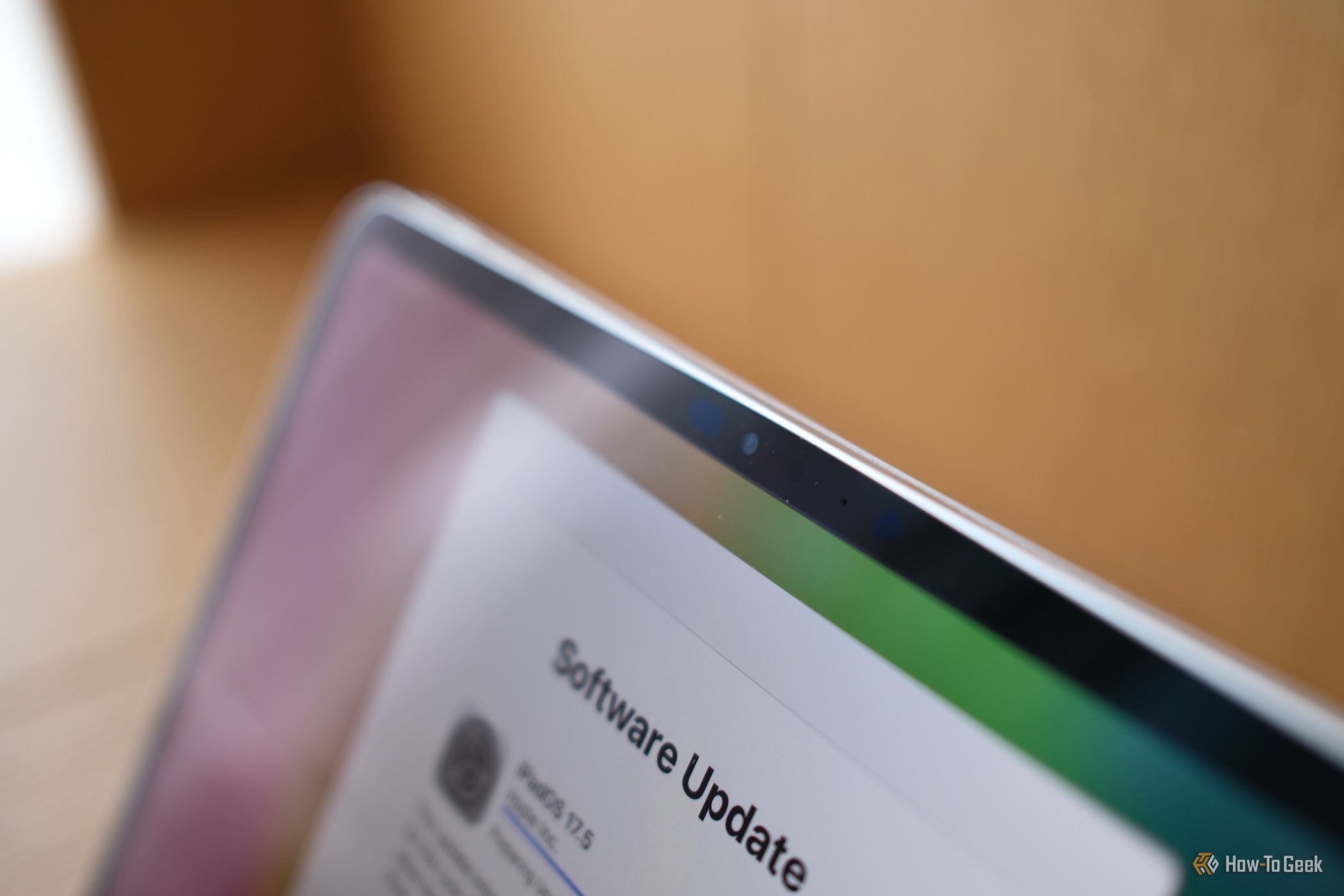 a close up of the front camera on the Apple iPad Pro (M4)