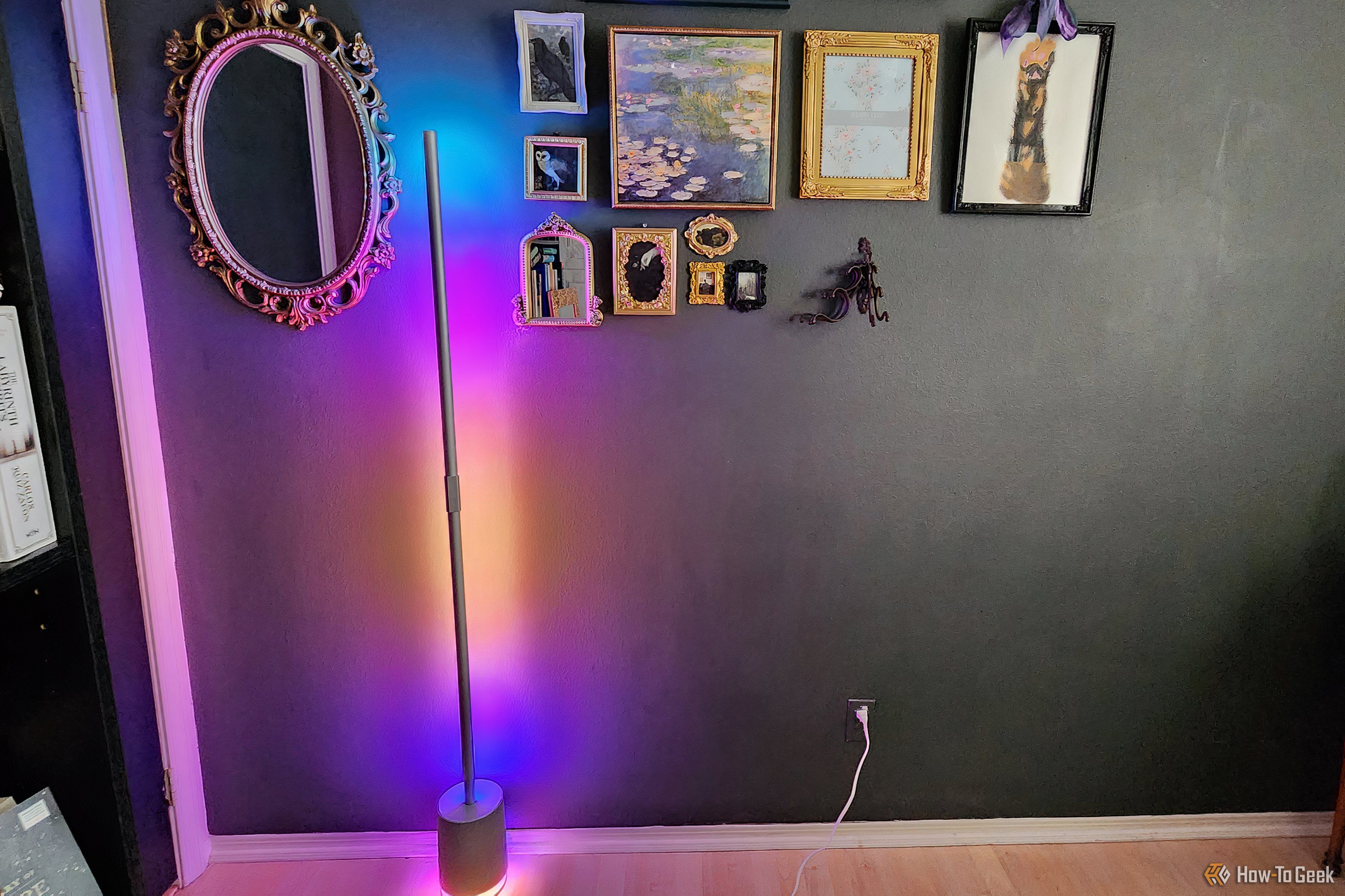 The Govee Floor Lamp Pro set to a multicolor scene setting.