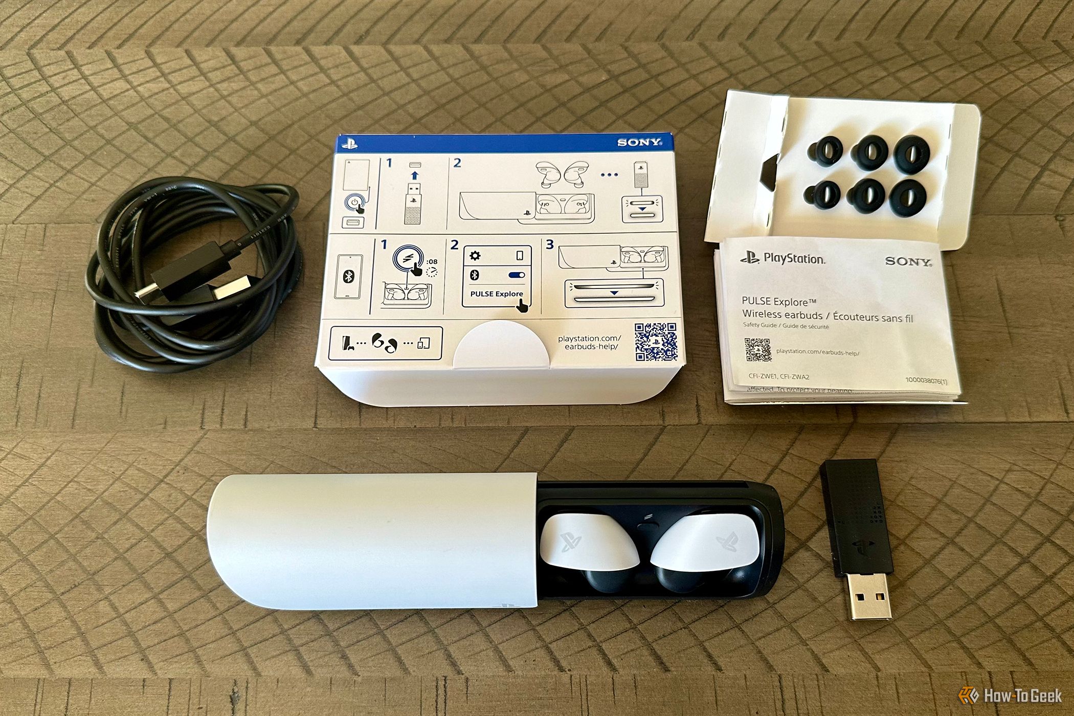 Sony Pulse Explore Wireless Earbuds box contents