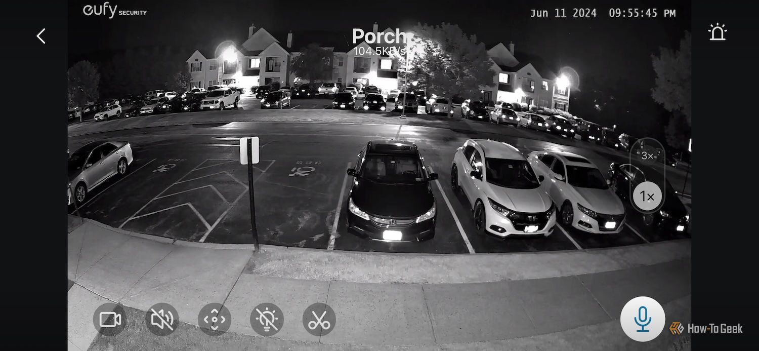 Infrared night vision on the Eufy Security SoloCam S340