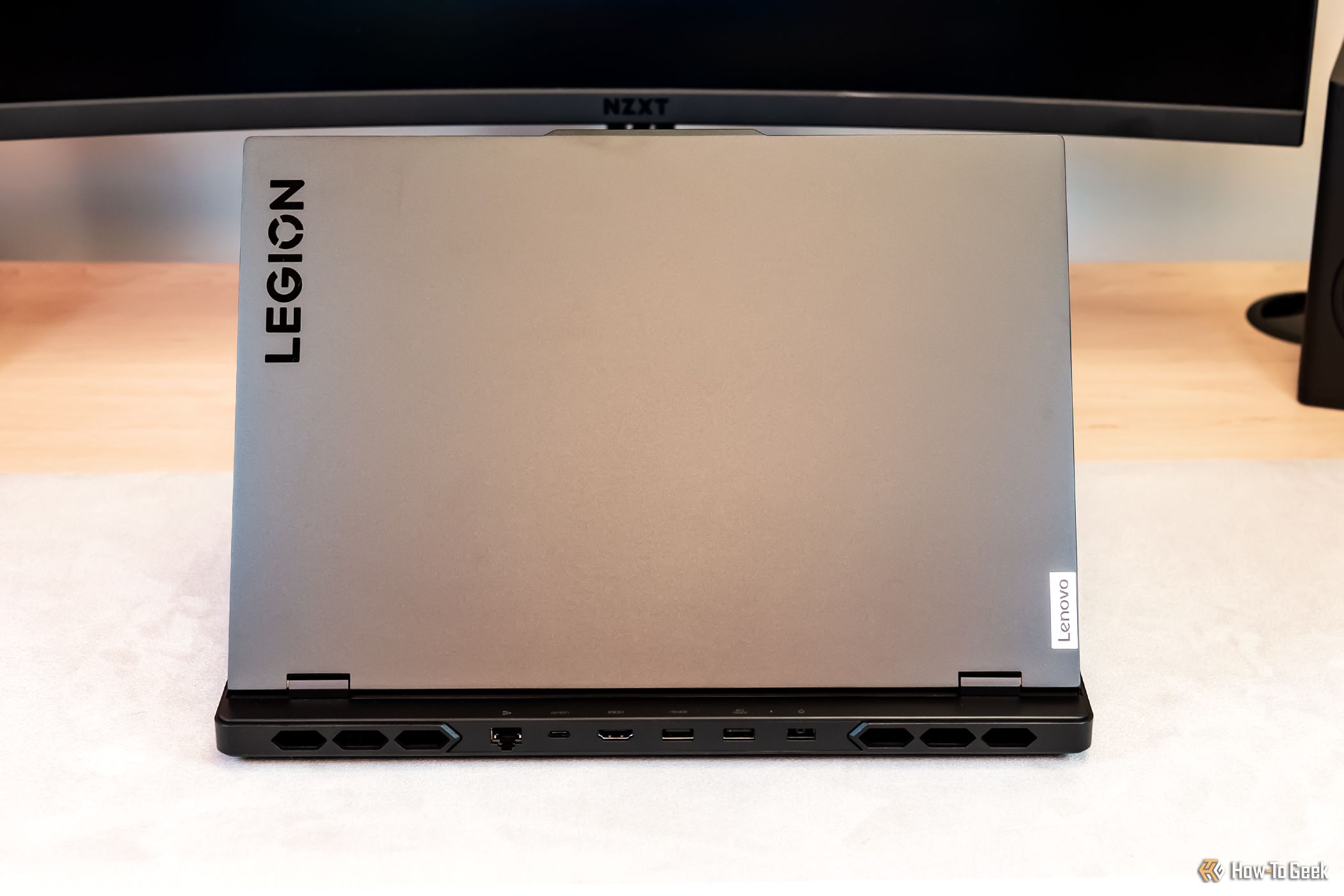 The Lenovo Legion Pro 7i 16 Gen 9 partially open.