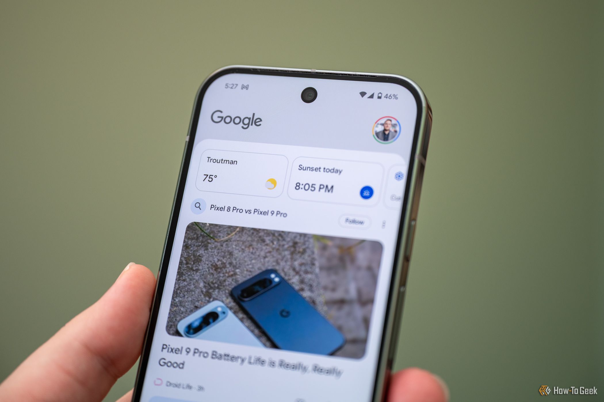 Front facing camera and bezel around the display of the Google Pixel 9 Pro-1