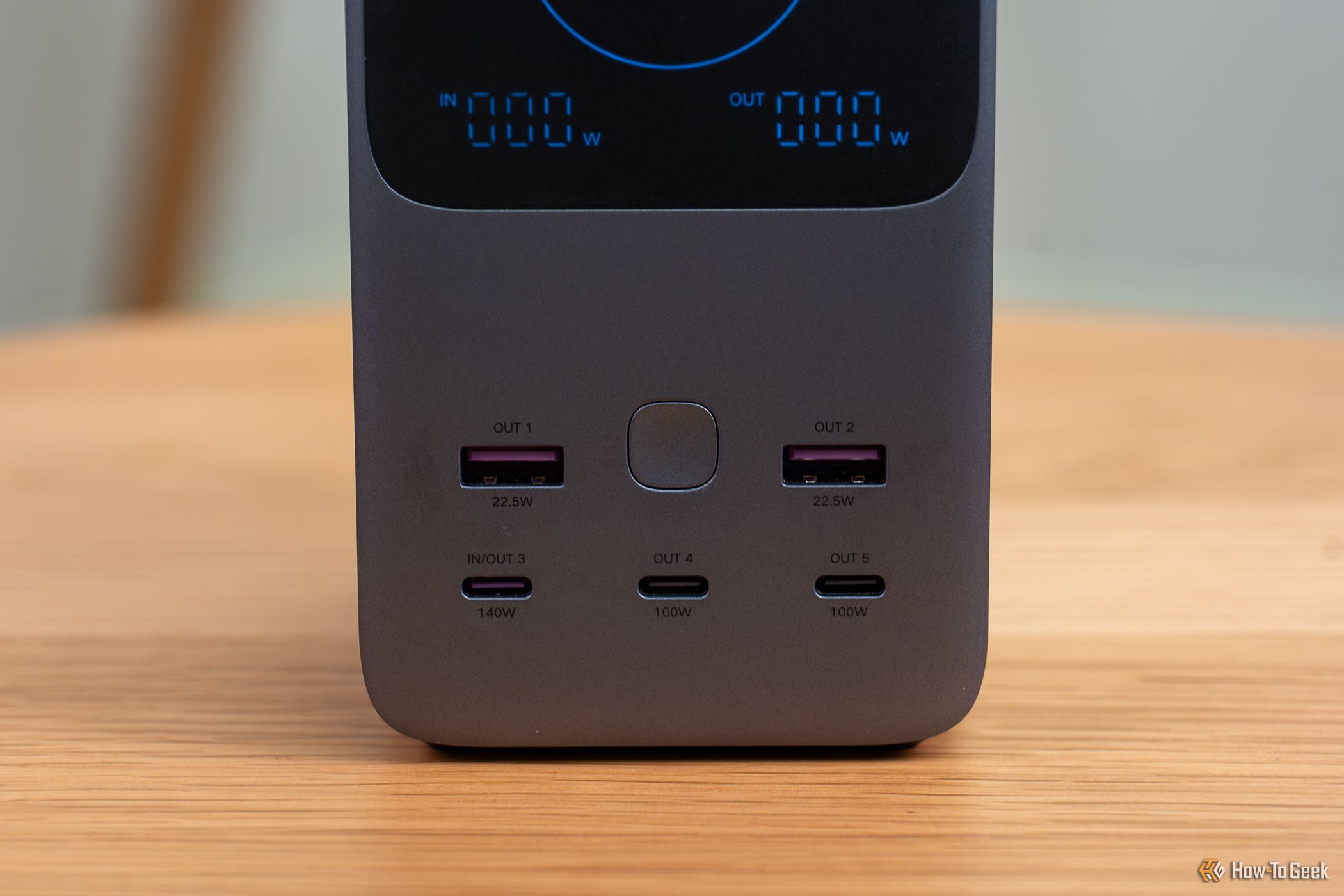 Close up of Ugreen Power Bank Ports