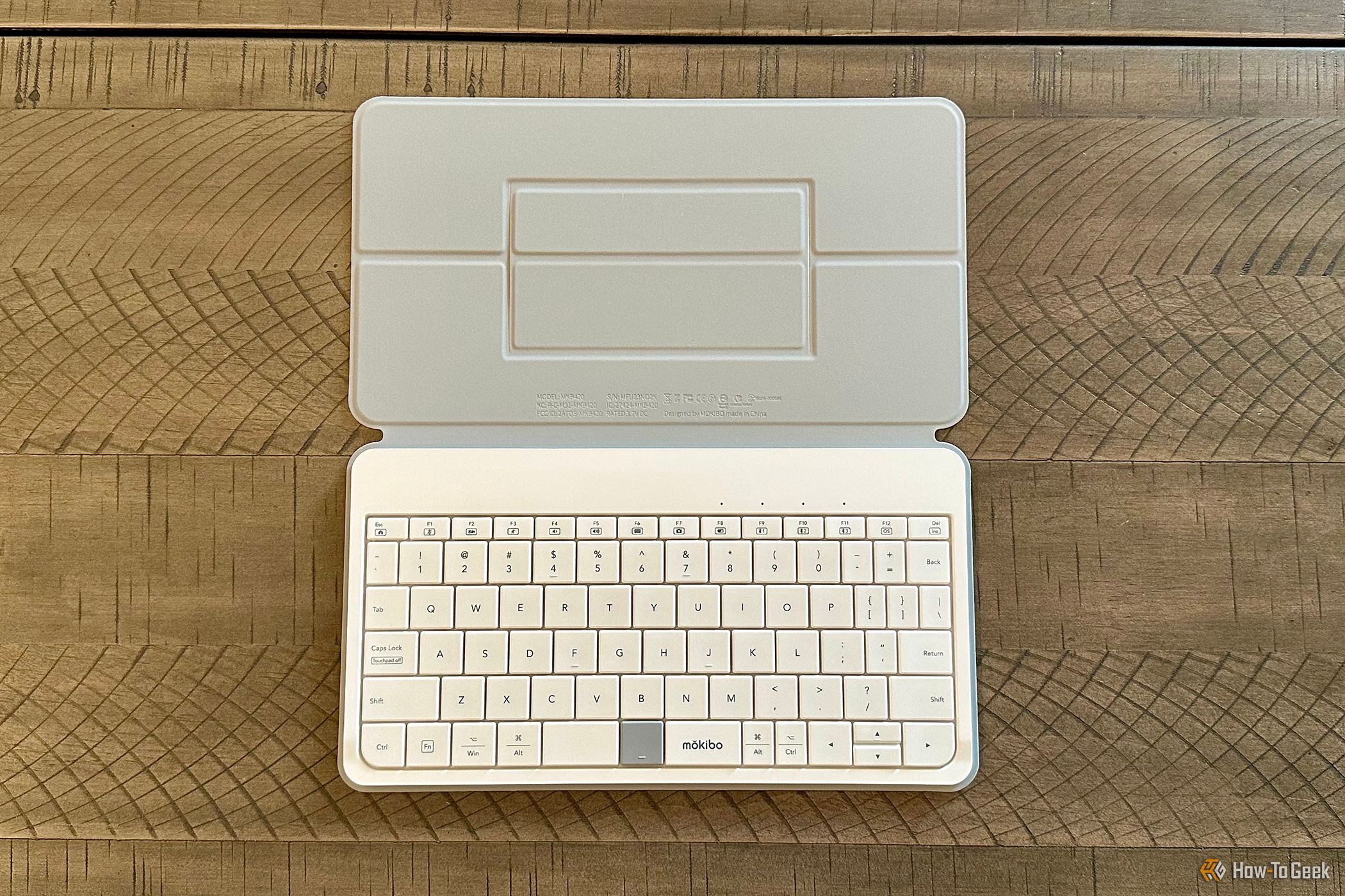 Mokibo Fusion Keyboard open on a table