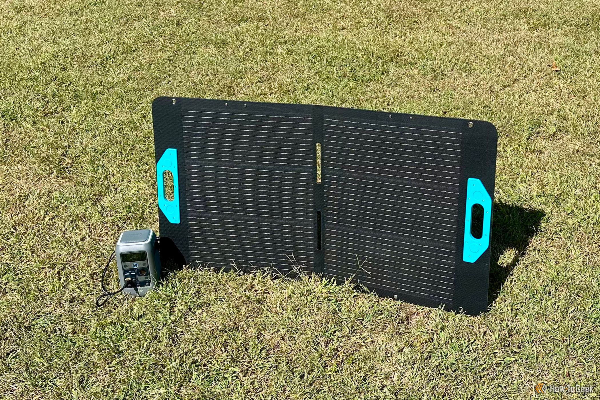 Anker SOLIX C300 DC and Anker SOLIX PS100 Portable Solar Panel outdoors