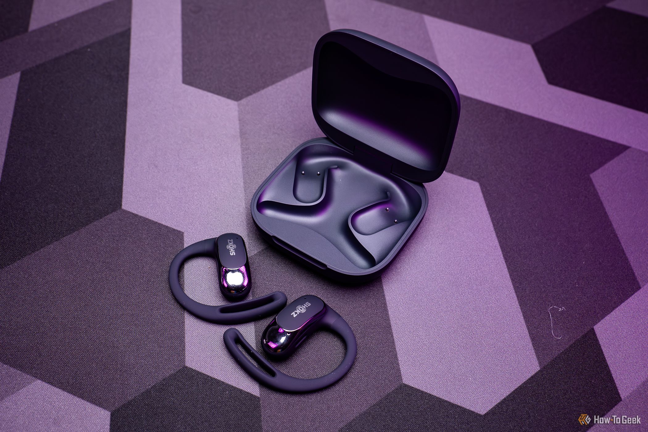 Shokz OpenFit Air earbuds outside the case