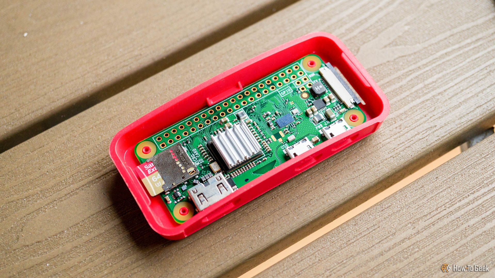 Raspberry Pi Zero W in case.