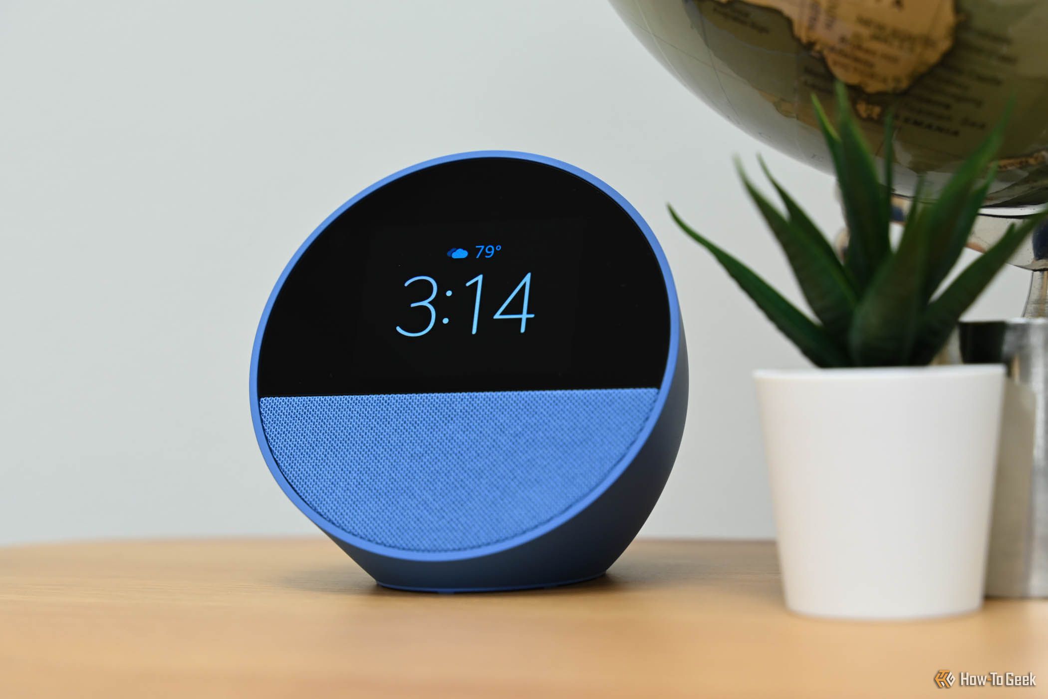 The Amazon Echo Spot on the home screen