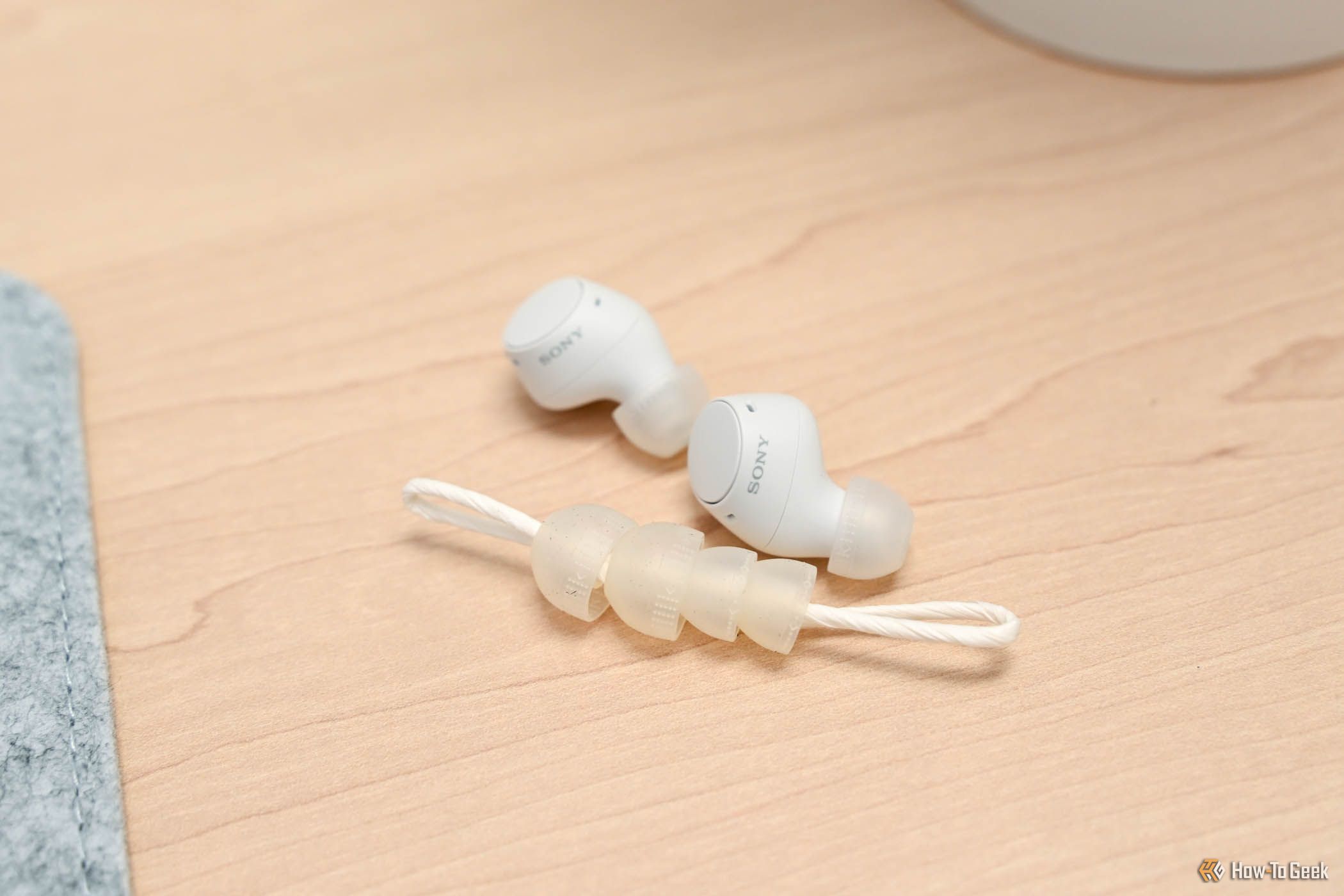 Sony WF-C510 earbuds with replacement tip options