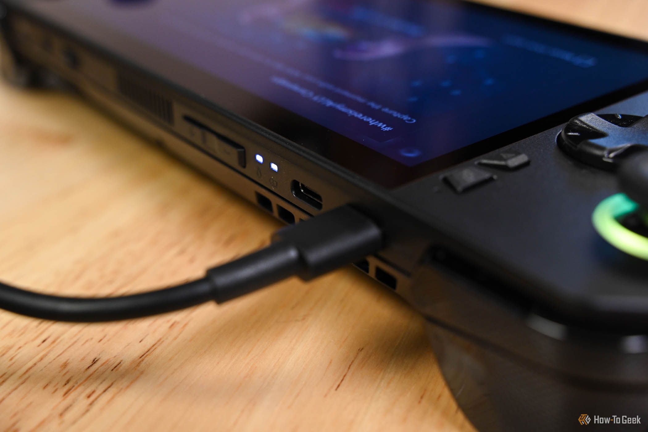 Charging the ASUS ROG Ally X.