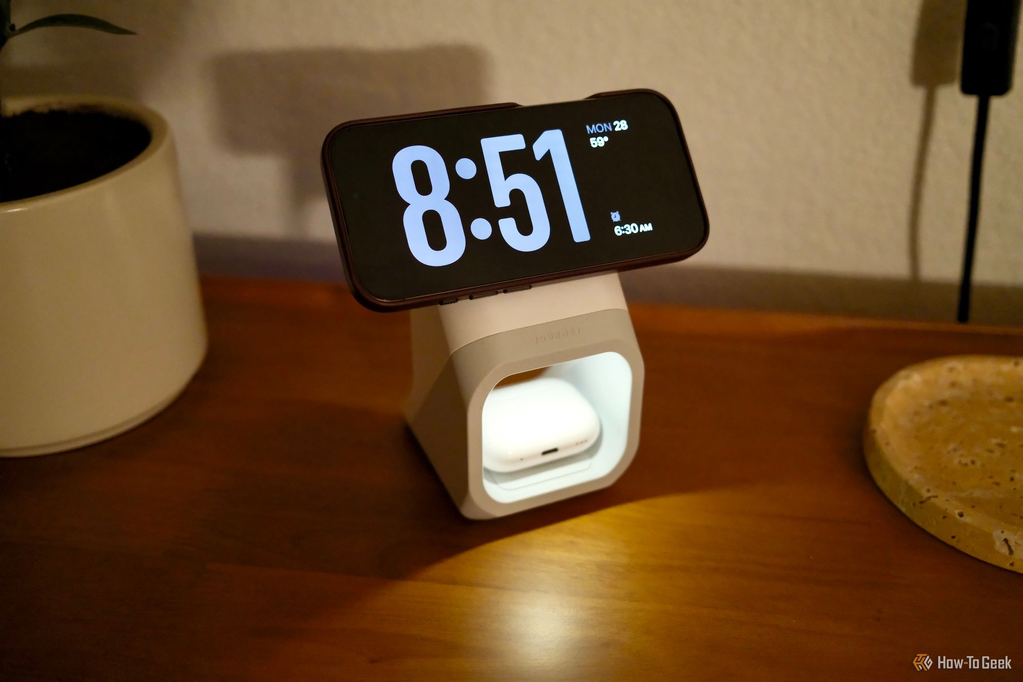 Light on inside the Journey Nova 3-in-1 Charging Station