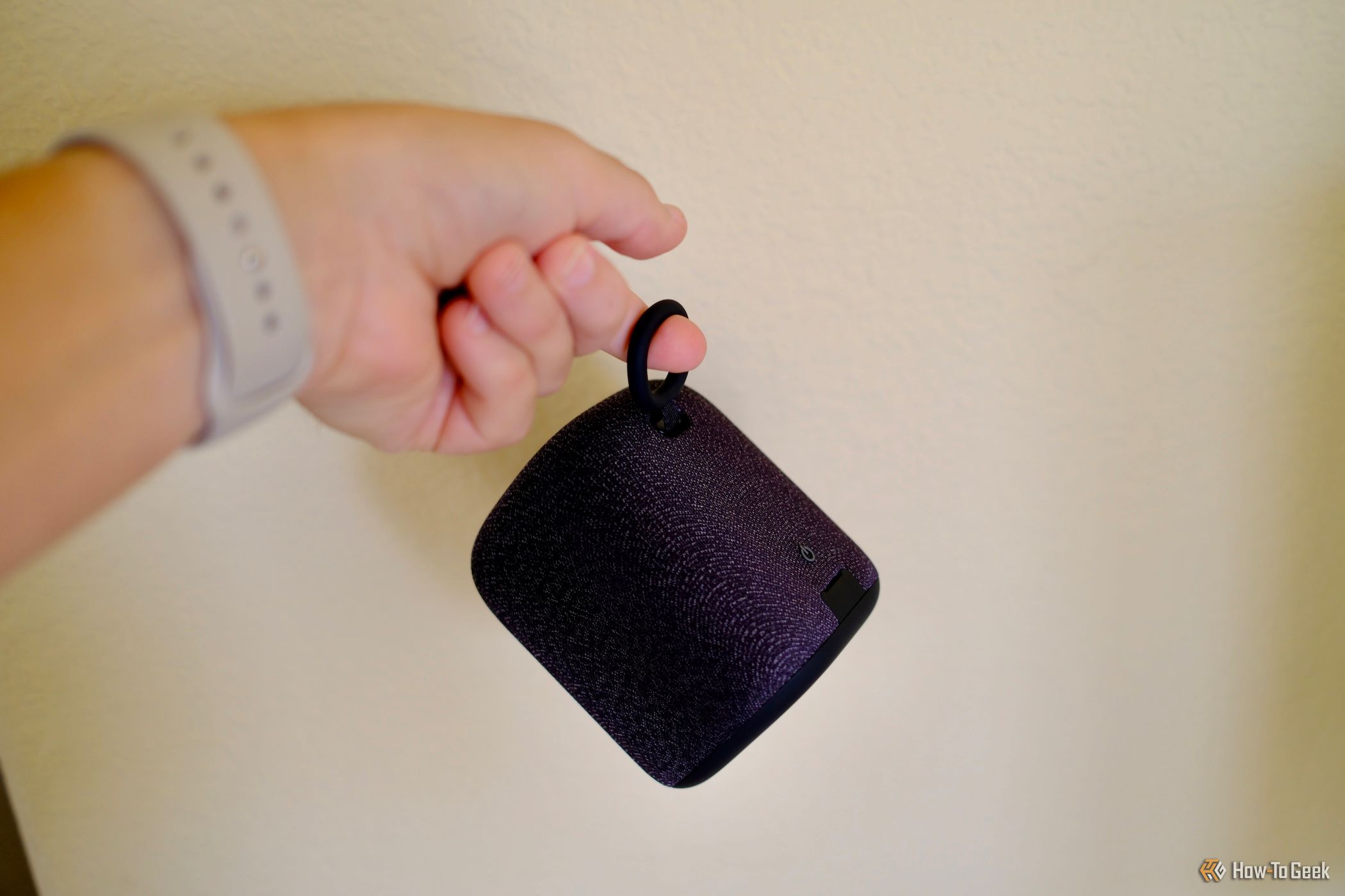 Sony Linkbuds Speaker being held by its handle