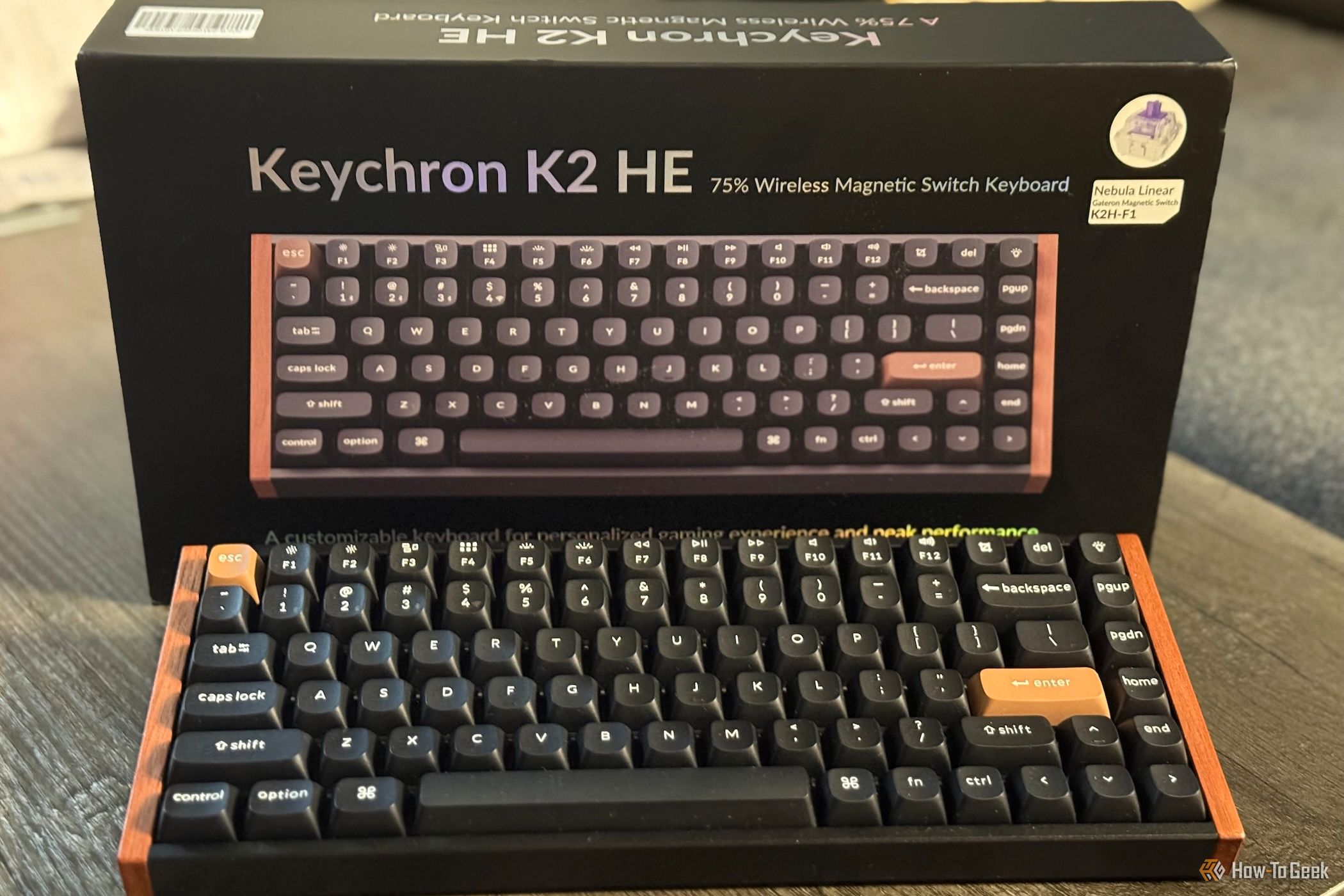 Keychron K2 HE special edition black keyboard and box.