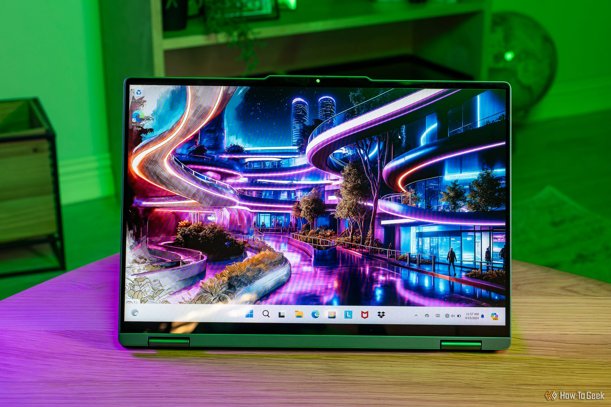 The Lenovo Yoga 7i 2-in-1 16 folded on a table.