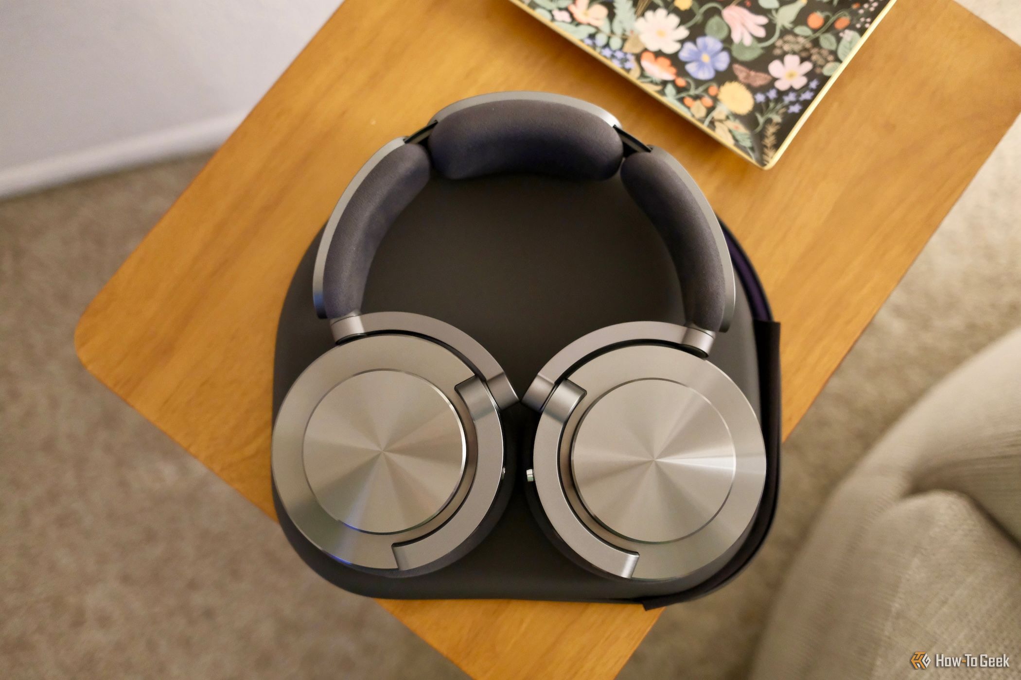 top down view of Dyson OnTrac headphones