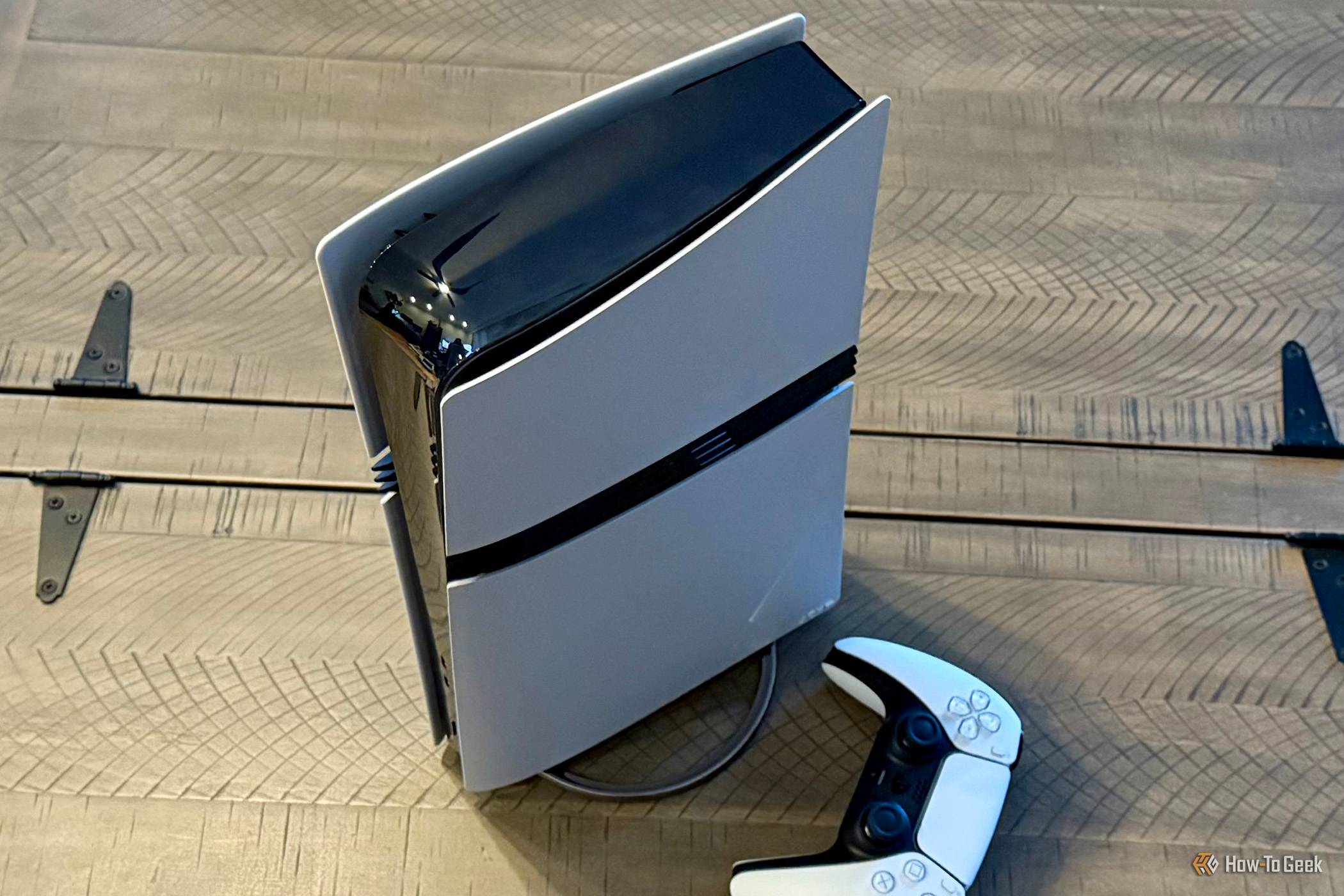 thumbnail image 2 of Official Sony PS5 Pro / Slim Vertical Stand – Ergonomic Black Console Stand By Sony Interactive Entertainment 2 of 5