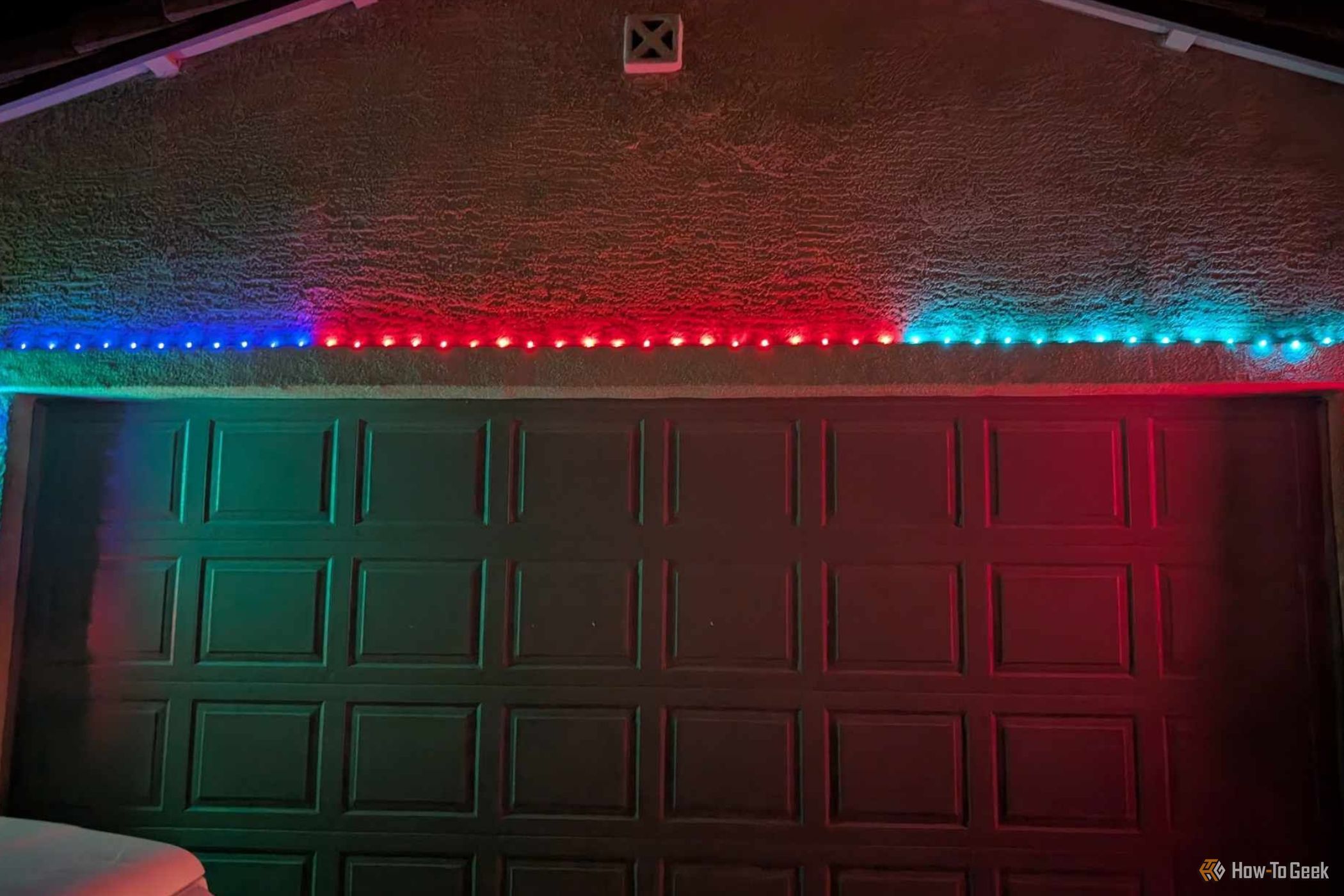 Govee Christmas Lights Strands in red, blue, and teal.