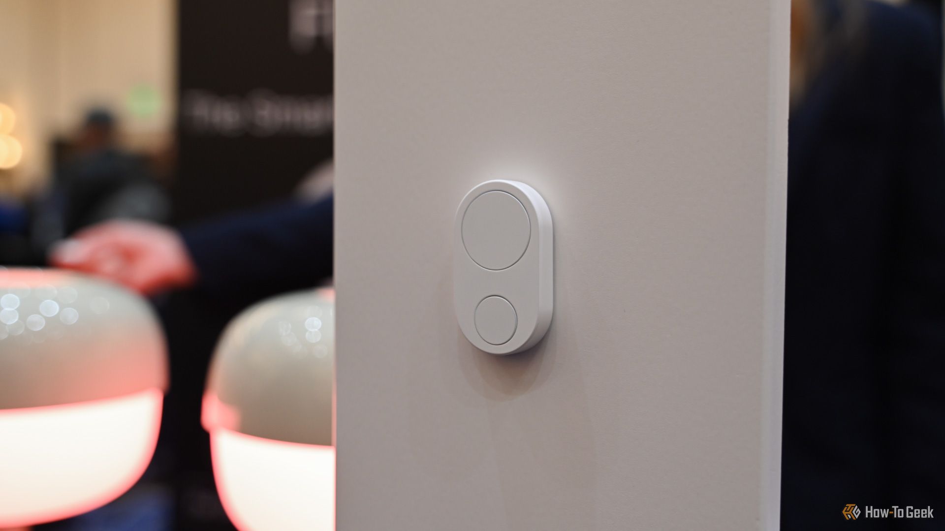 The Flic Duo Smart Home Button mounted at CES 2025.