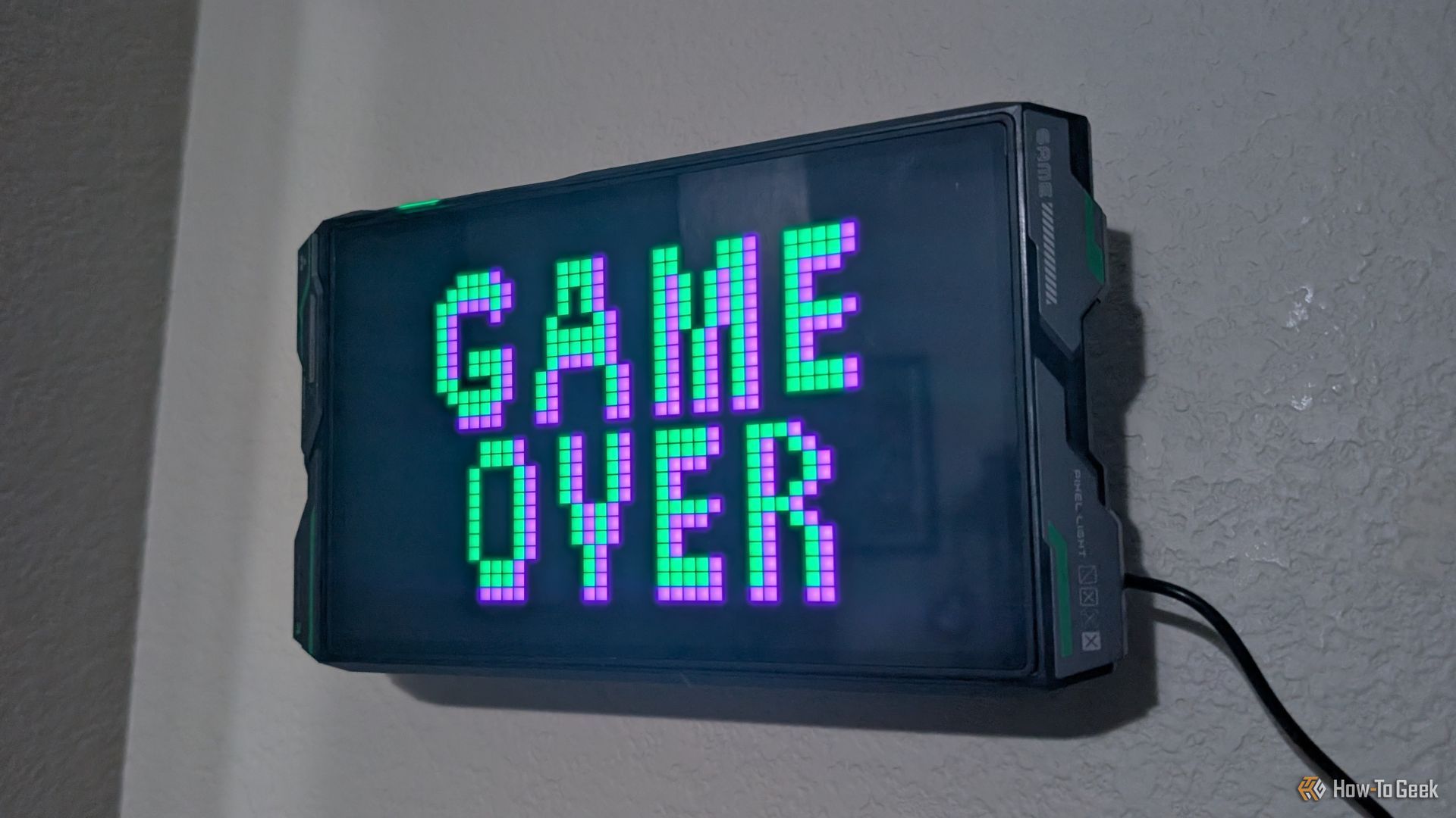 Govee Gaming Pixel Light displaying Game Over text.