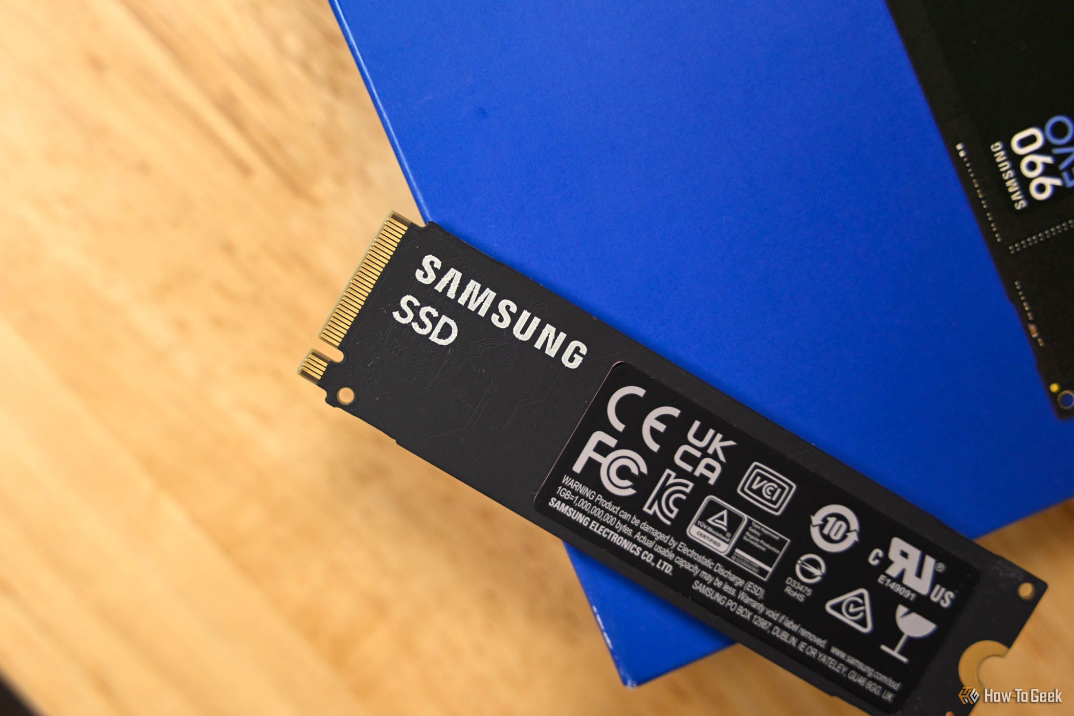 Samsung SSD text on the Samsung NVMe SSD 990 EVO Plus.