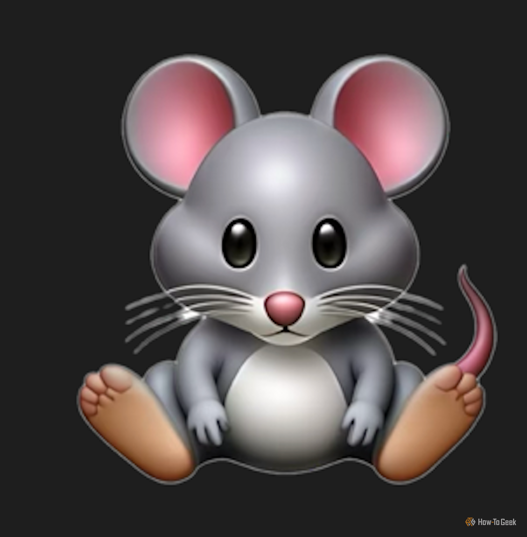 Mouse with human feet made in Genmoji.