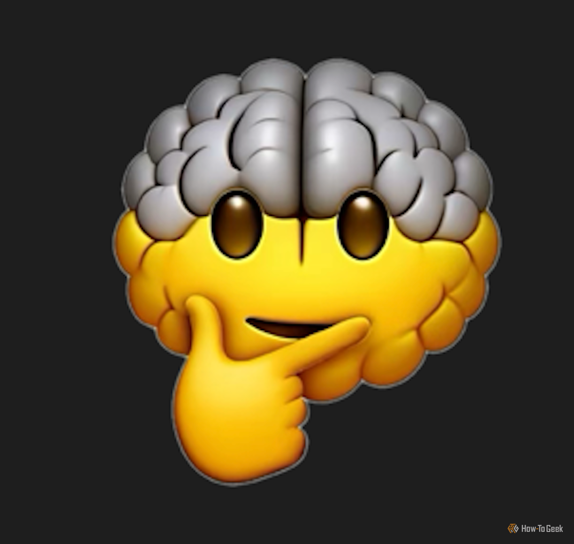 Thinking brain made in Genmoji.