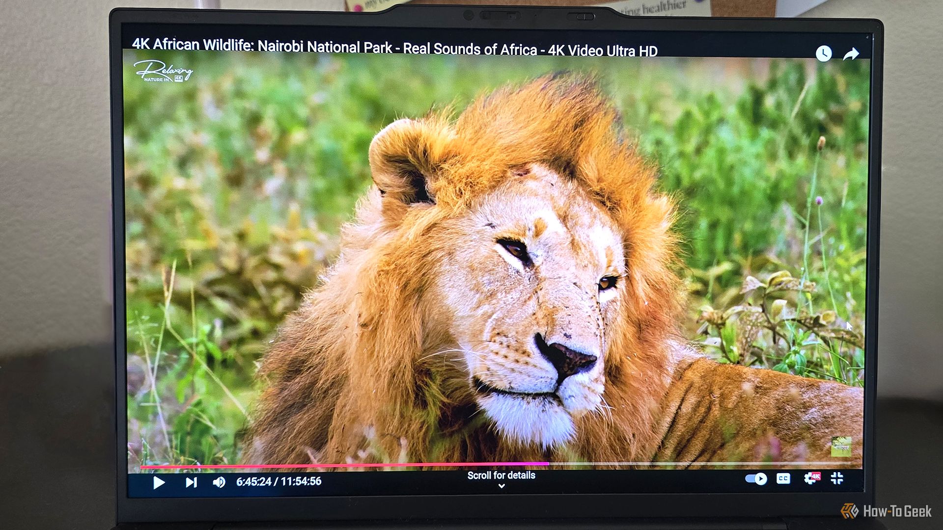 A YouTube video playing on the Lenovo ThinkPad X1 Carbon Gen 13 Aura Edition laptop.