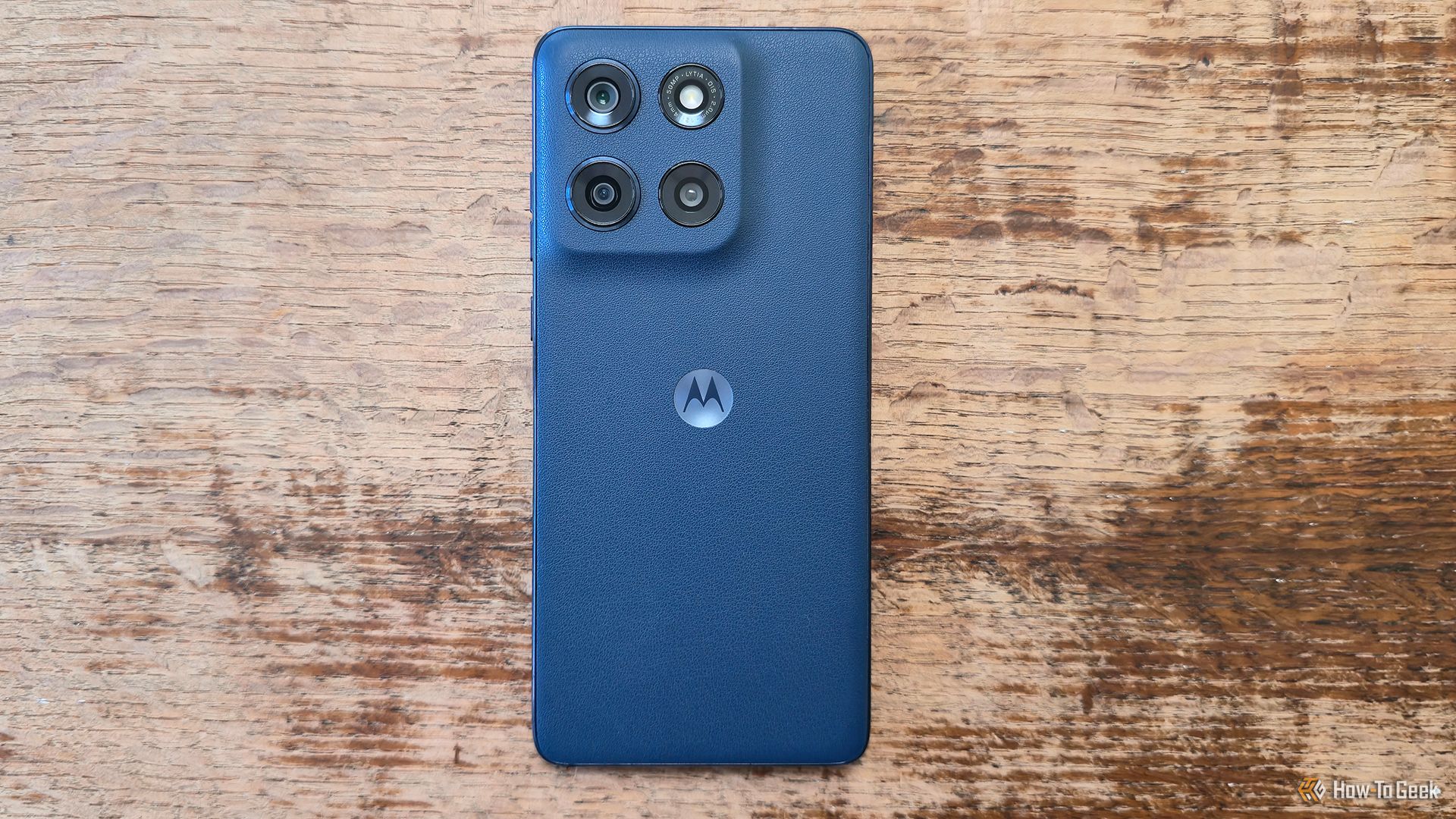 The back of the Motorola Moto G Stylus (2025) smartphone.