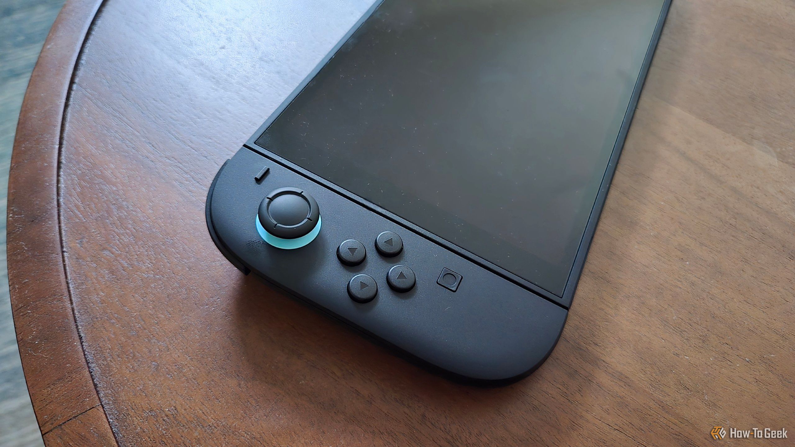 A close-up of the left Joy-Con on a Nintendo Switch 2.