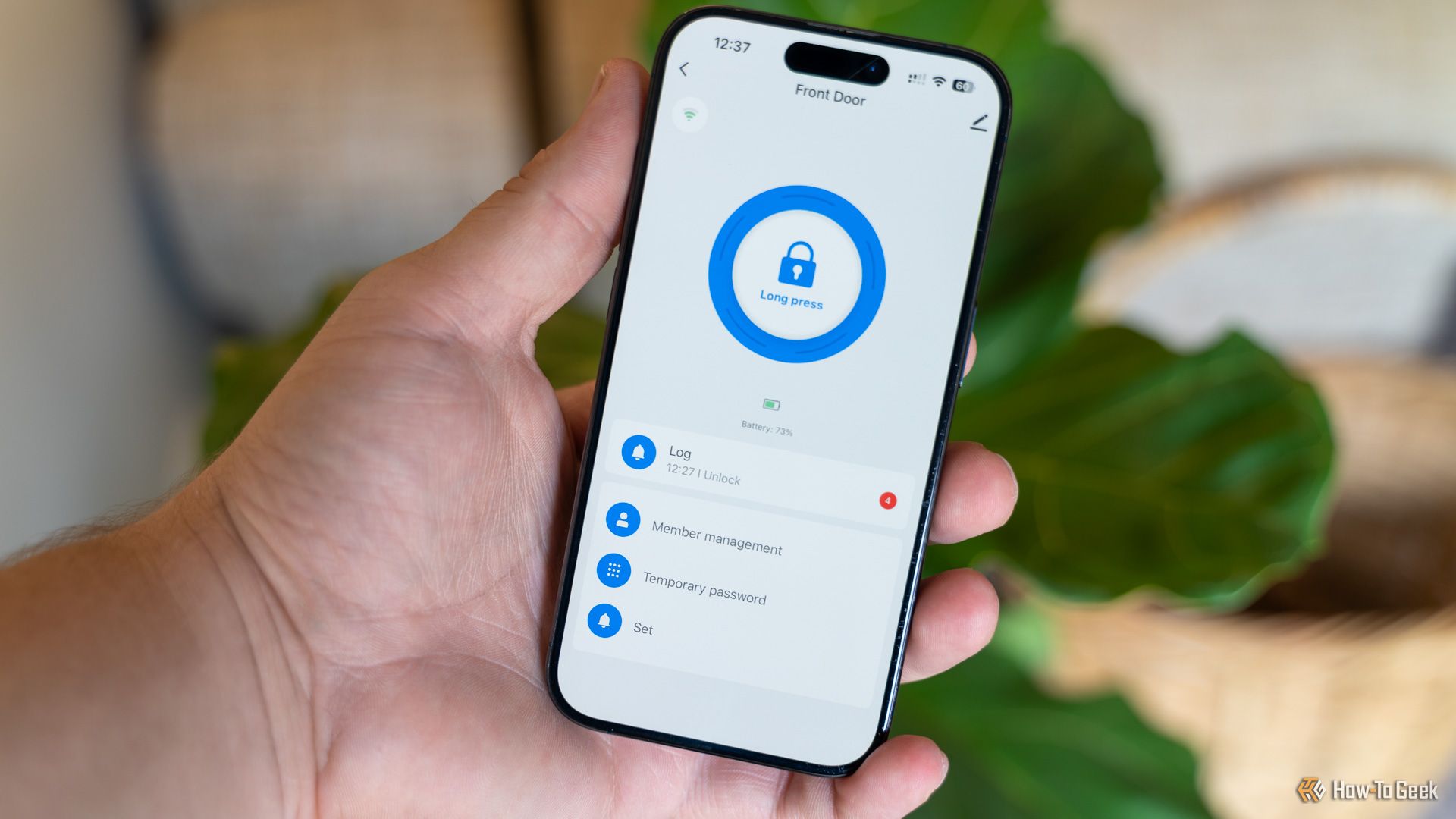 The Smart Life app showing the options for the TCL D1 Pro palm vein smart lock.