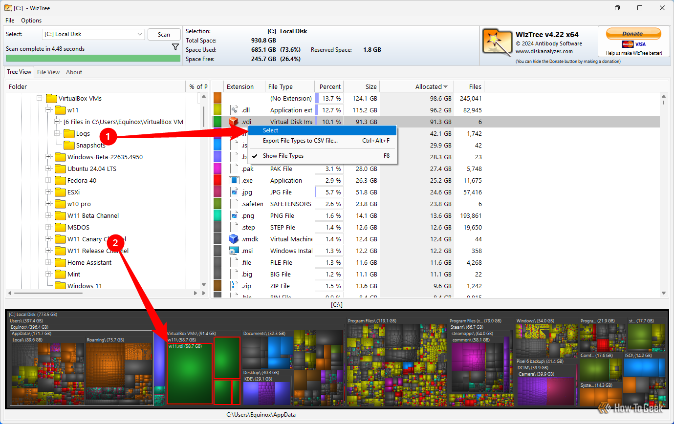 Deleting the VDI files on my PC. 