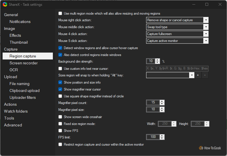 Screenshot screenshots in Sharex. 