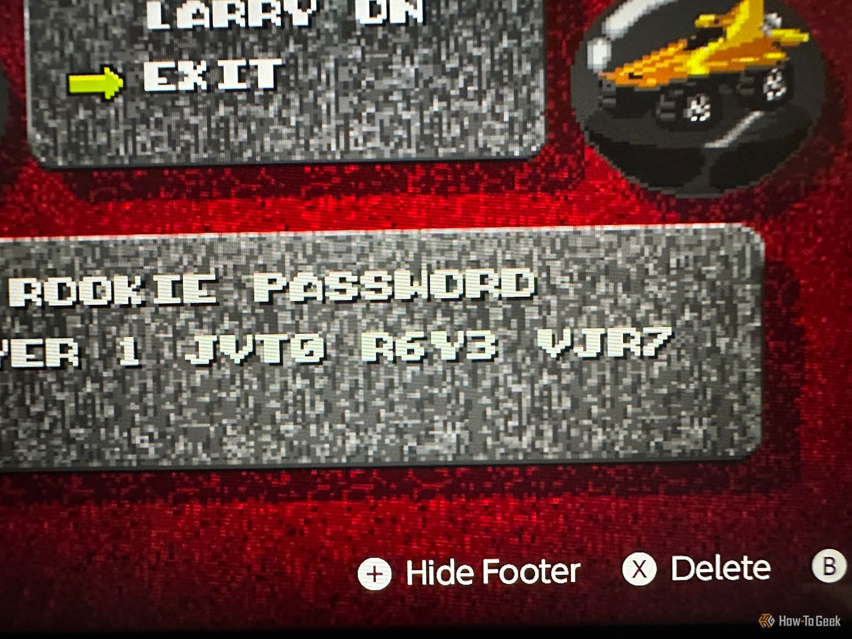 A password from Rock and Roll racing on SNES.