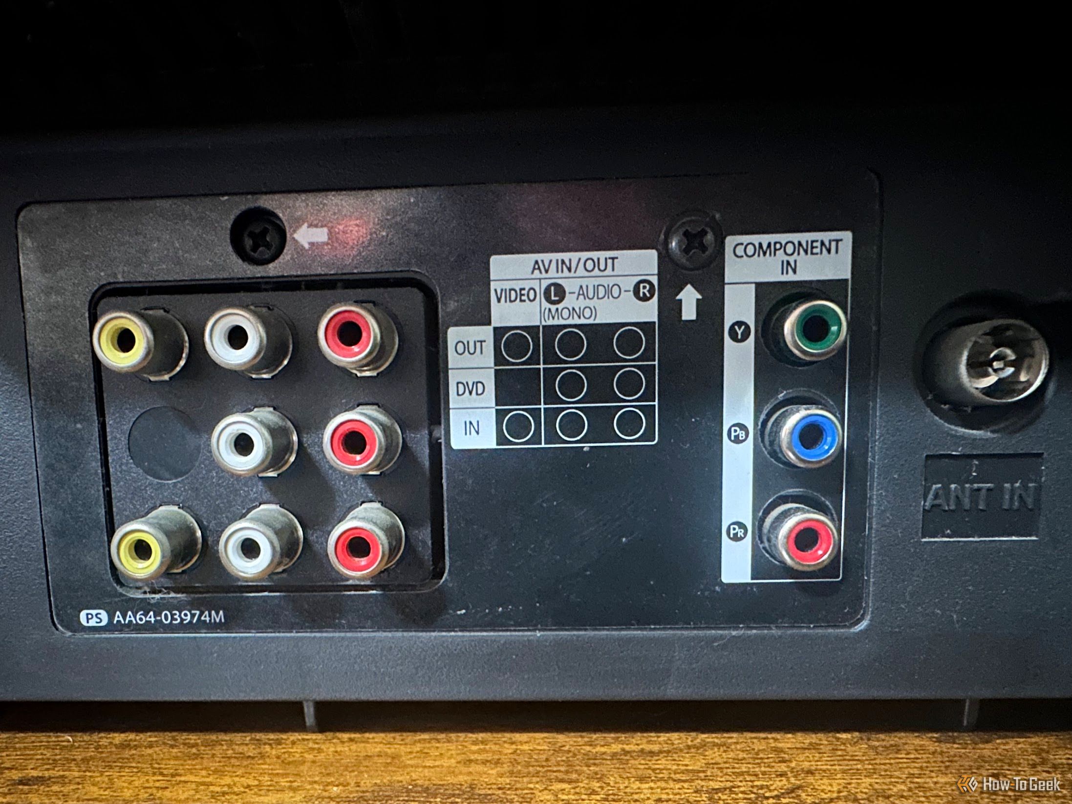 Component input on the back of a CRT.