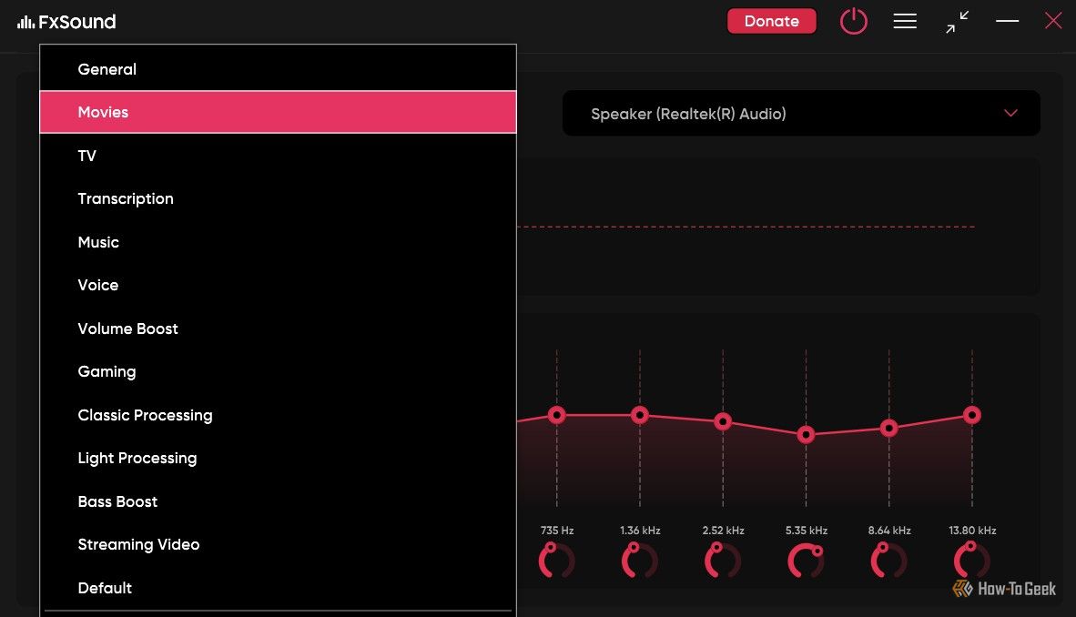 Different presets of the FxSound app.-1