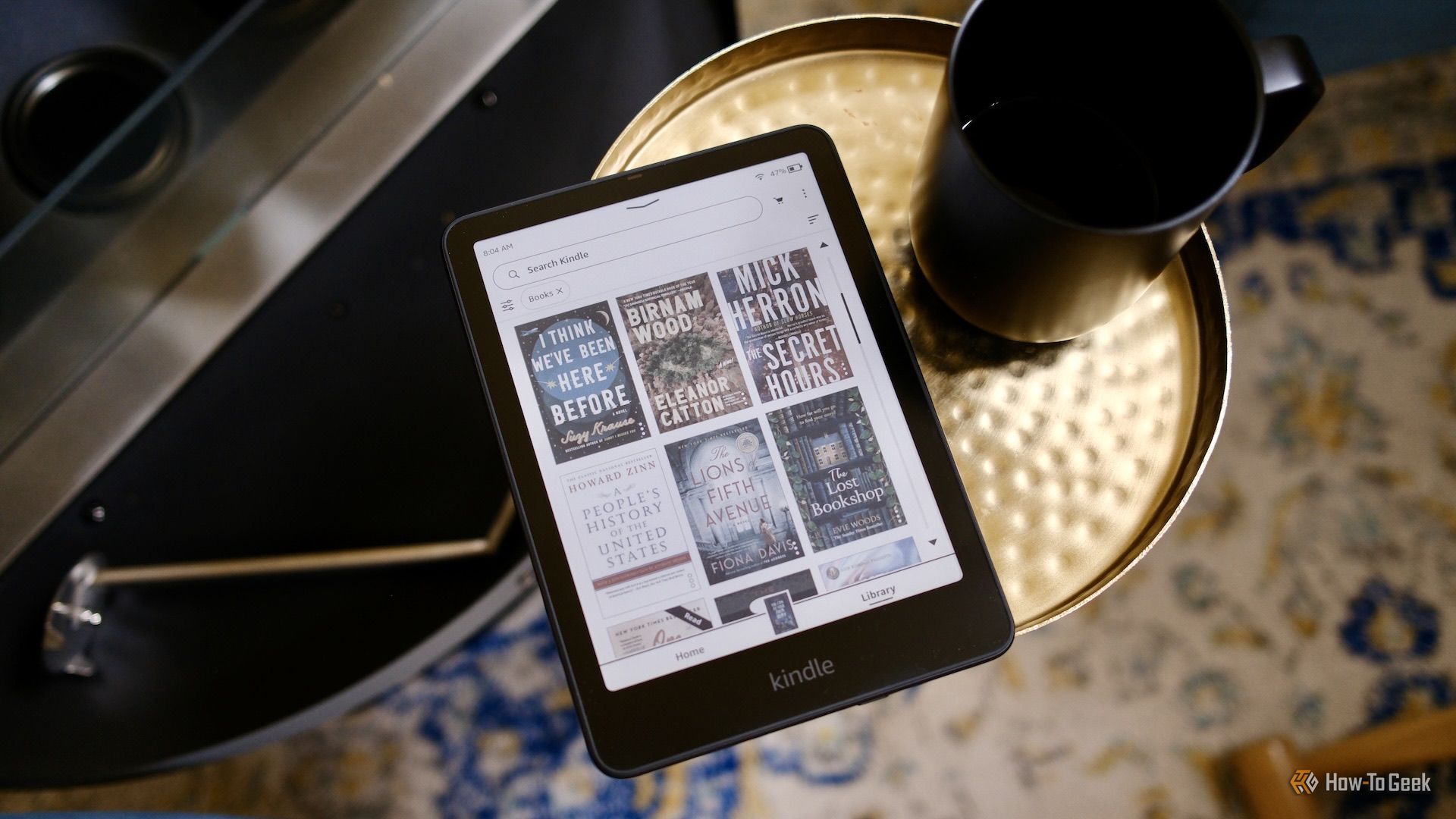 Library-view on the Amazon Kindle Colorsoft.