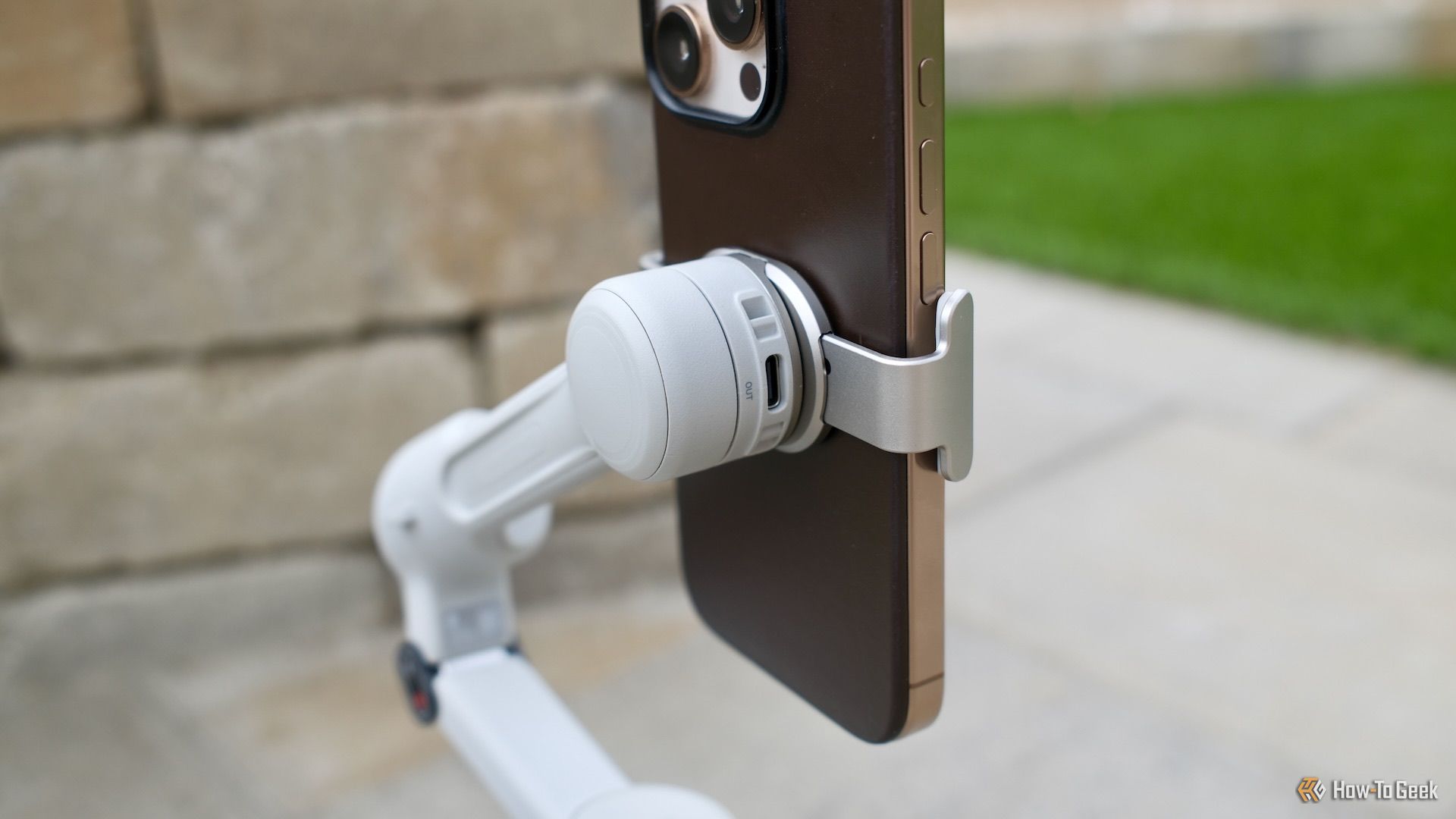 Close up of the USB-C port on the Insta360 Flow 2.