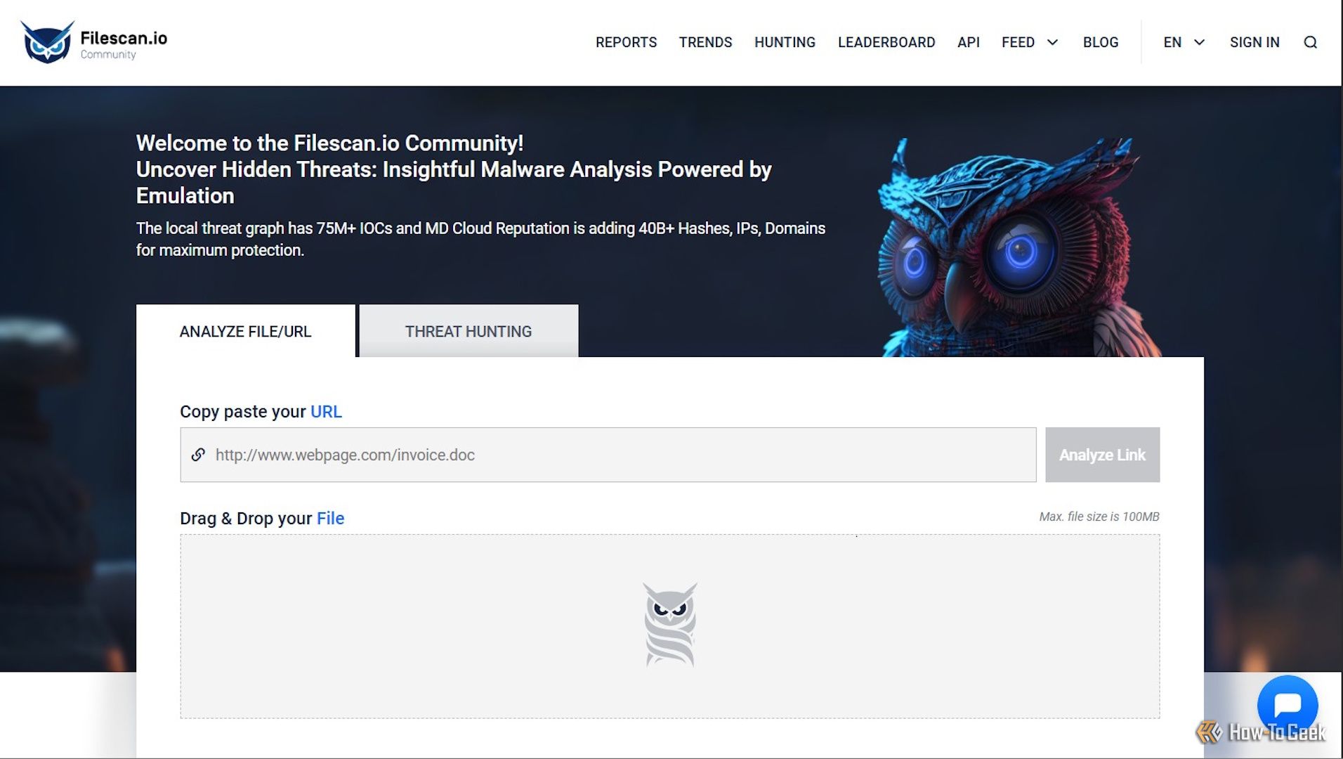Image showing Filescan.io homepage
