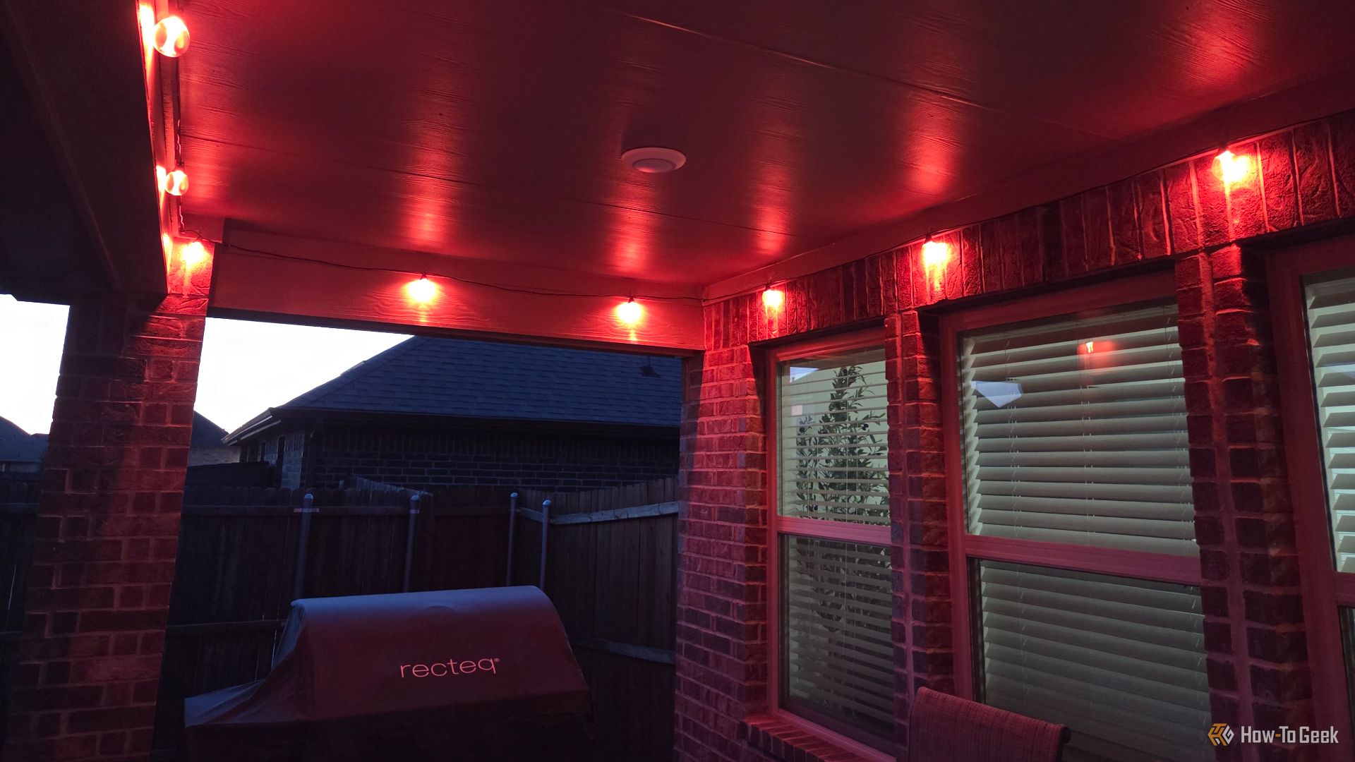 Govee's outdoor lights strung up on a patio. 