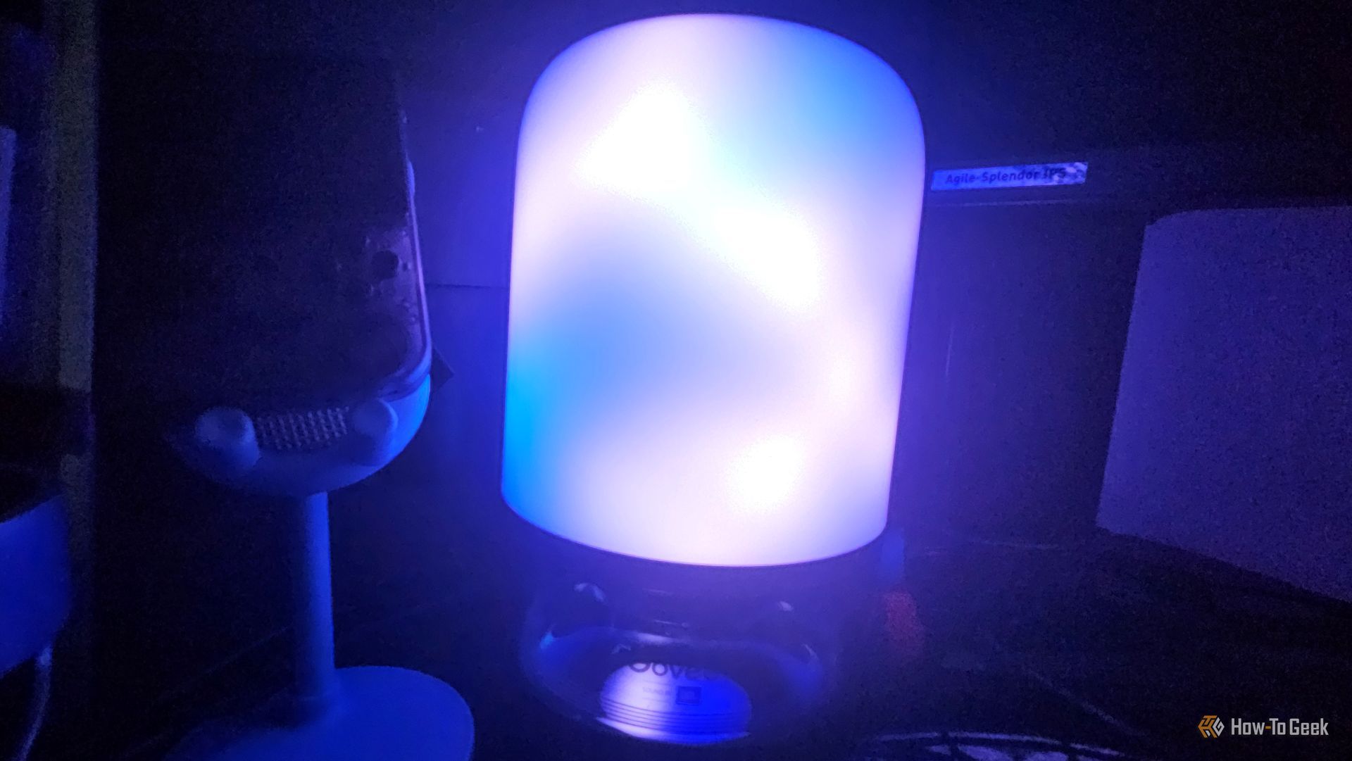 The Govee table lamp 2 Pro displaying a lightning effect.