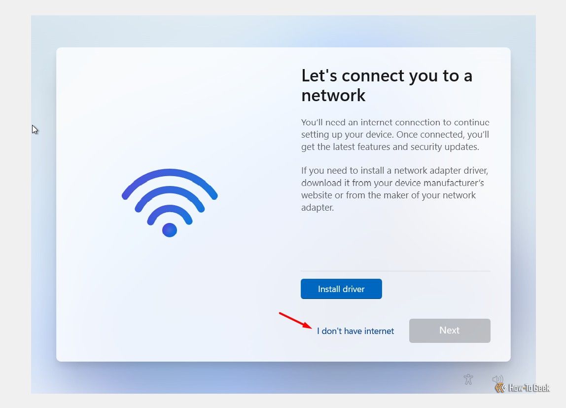 I don't have internet option during Windows 11 installation.
