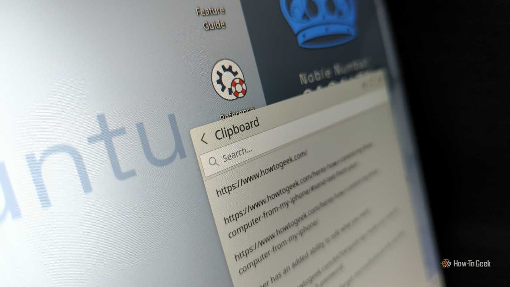 The Clipboard manager in KDE Plasma on a computer screen.