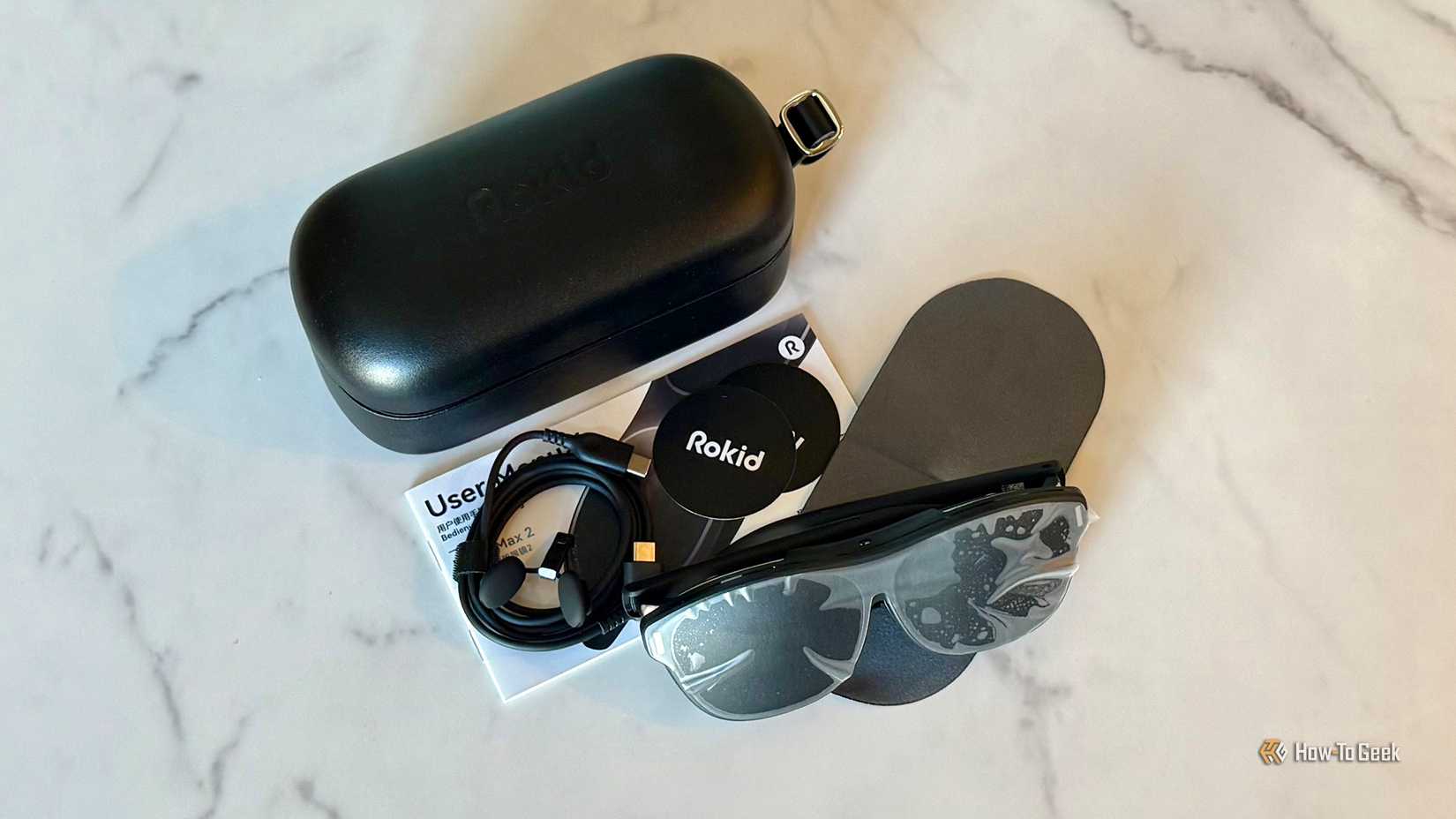 Rokid AR Spatial Rokid Max 2 glasses package contents.