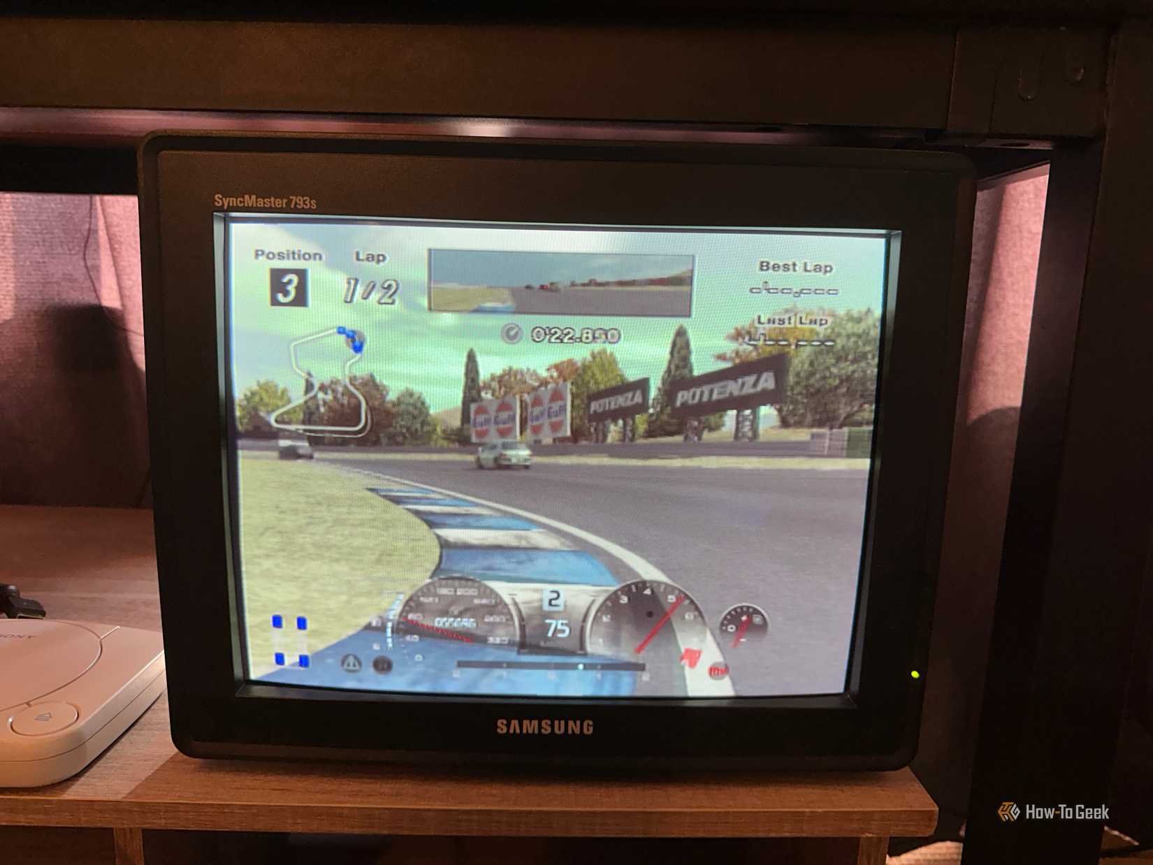 Gran Turismo 4 running on a PC CRT monitor.