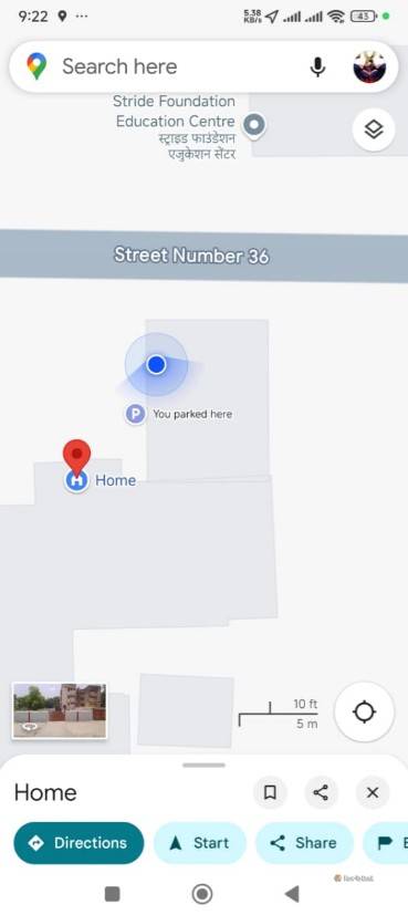 Parking icon in Google Maps.