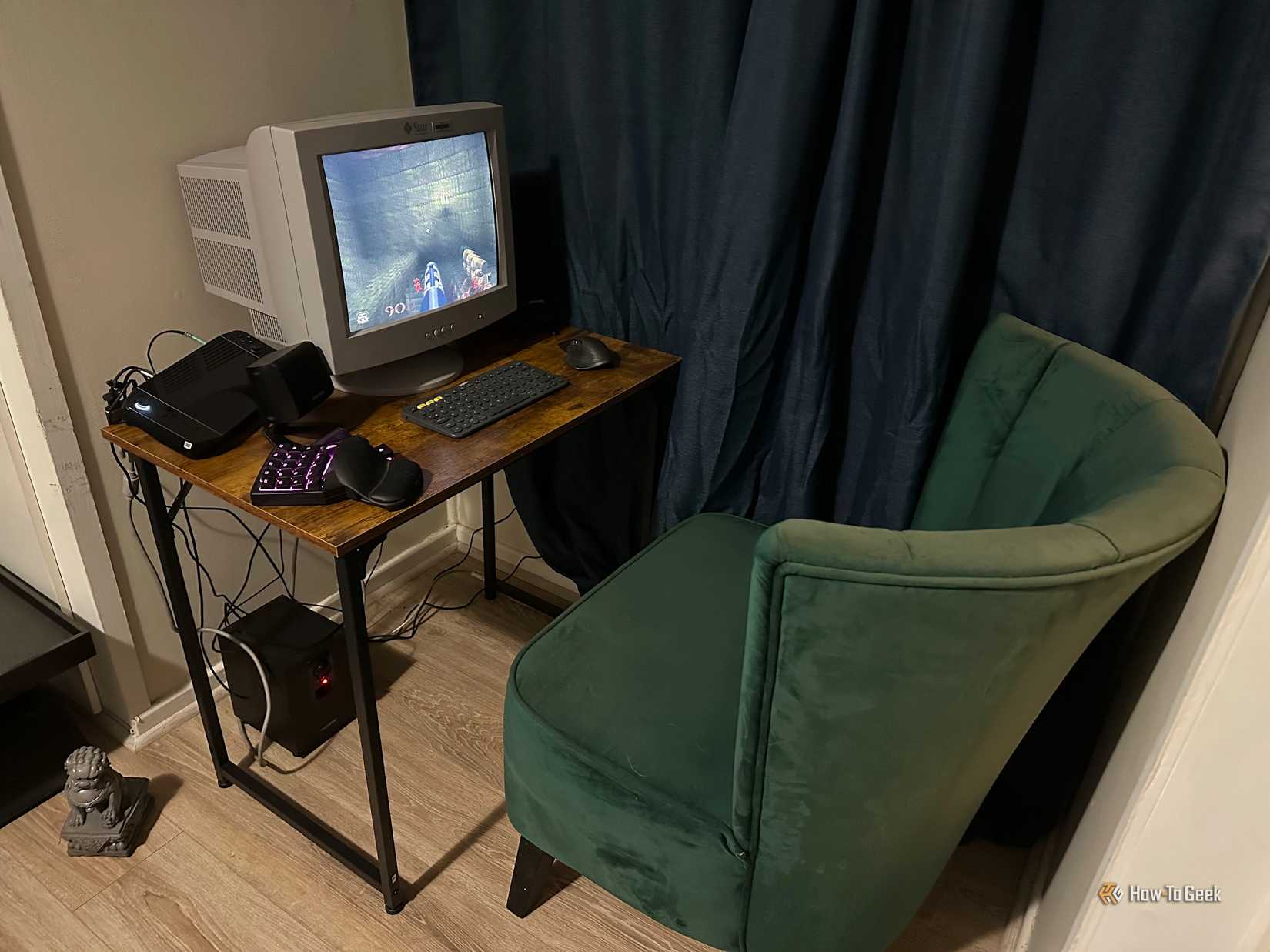 Retro PC gaming nook.